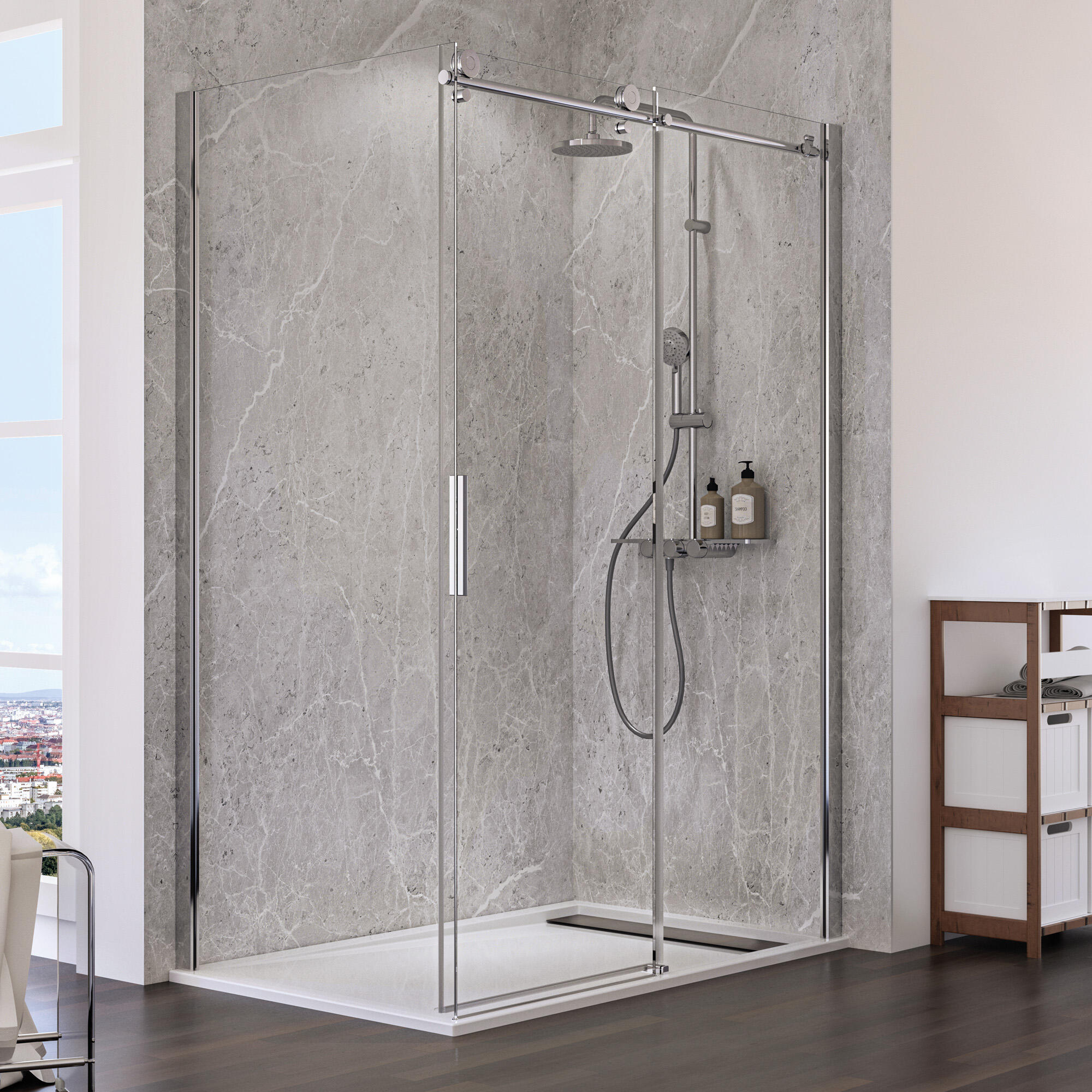 Panneau mural MARBRE GRIS PROFOND finition Satin L.150 cm x H.255 cm - 3