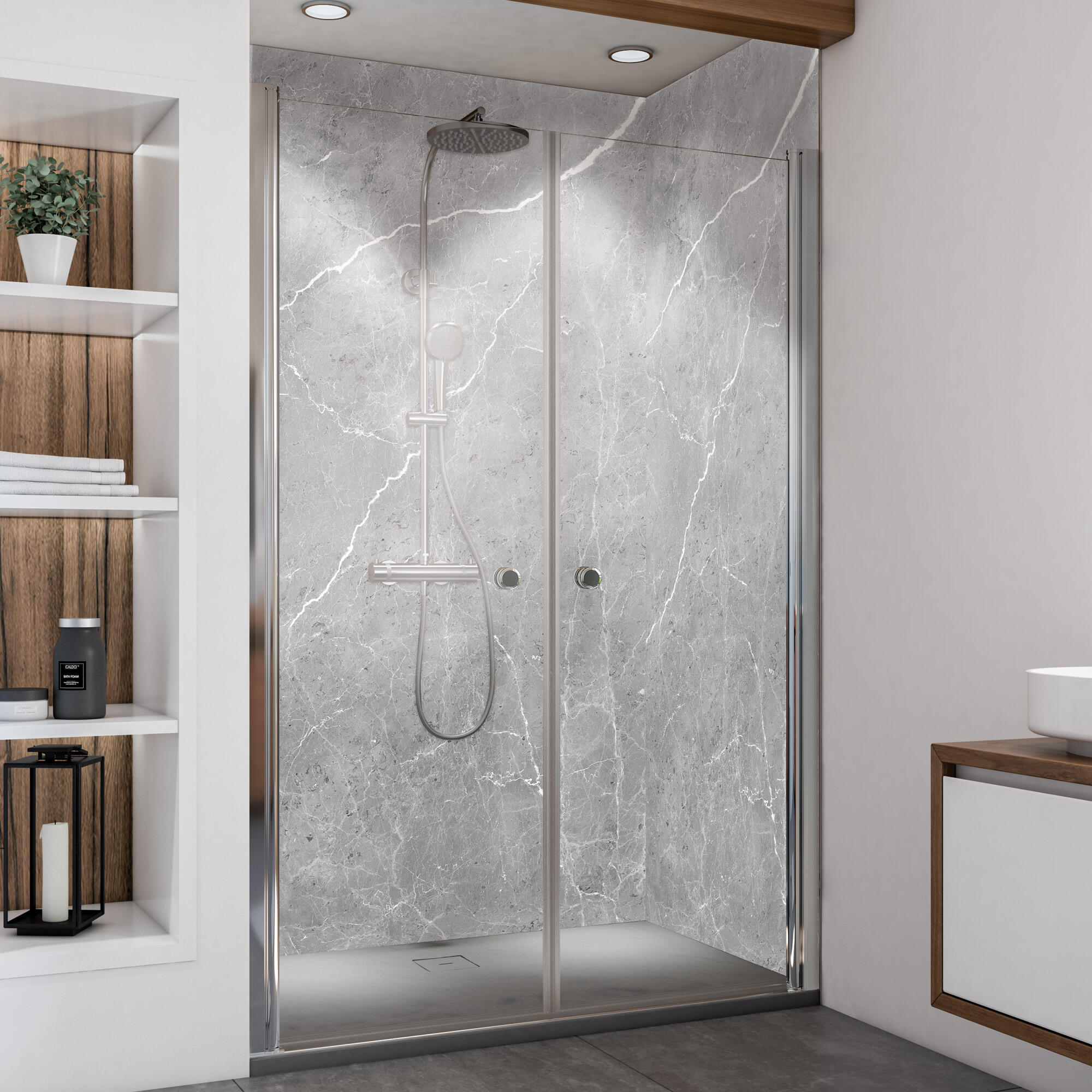 Panneau mural MARBRE GRIS PROFOND finition Satin L.150 cm x H.255 cm - 2