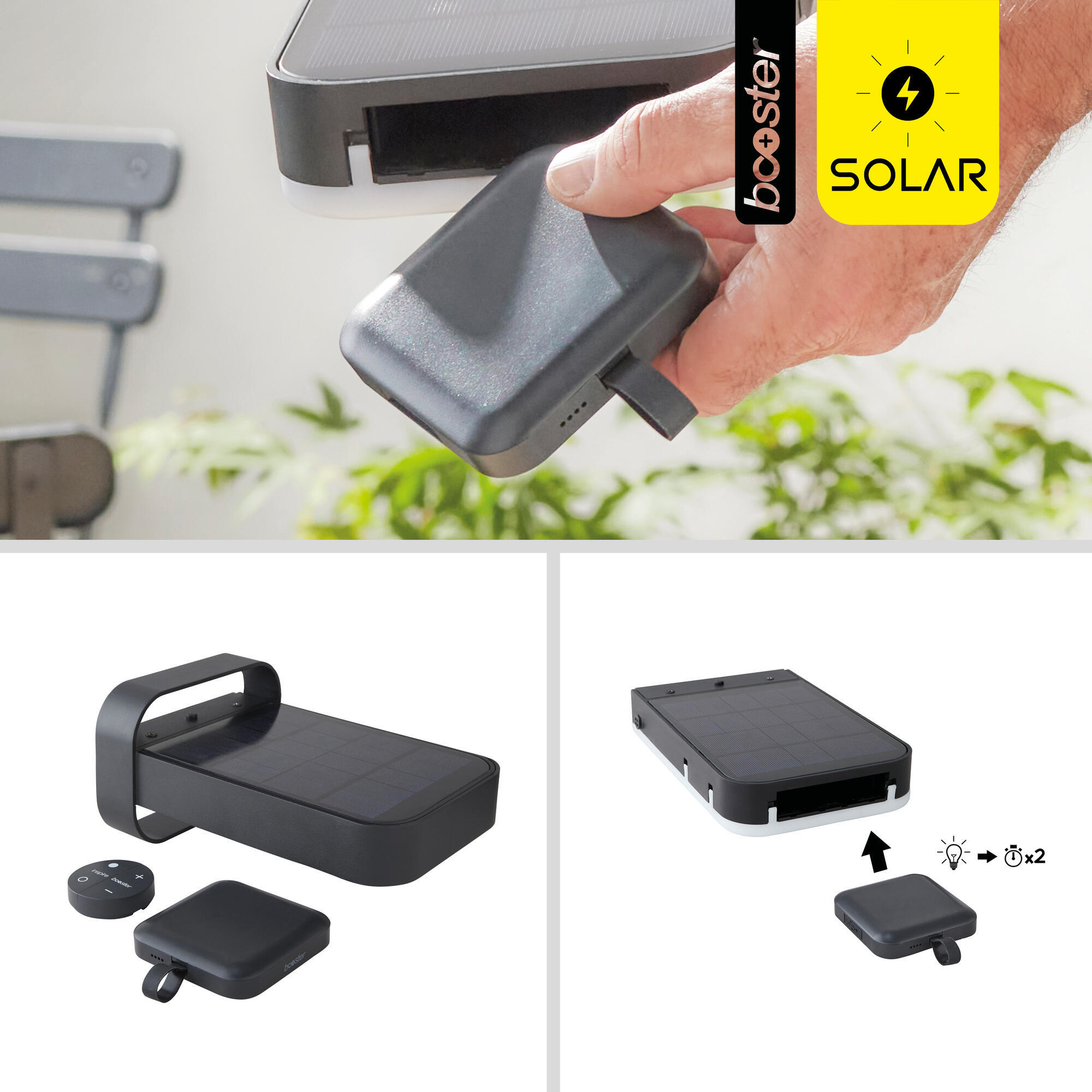 Candeeiro de parede exterior solar Waiki 900lm ip44 metal Inspire - 10