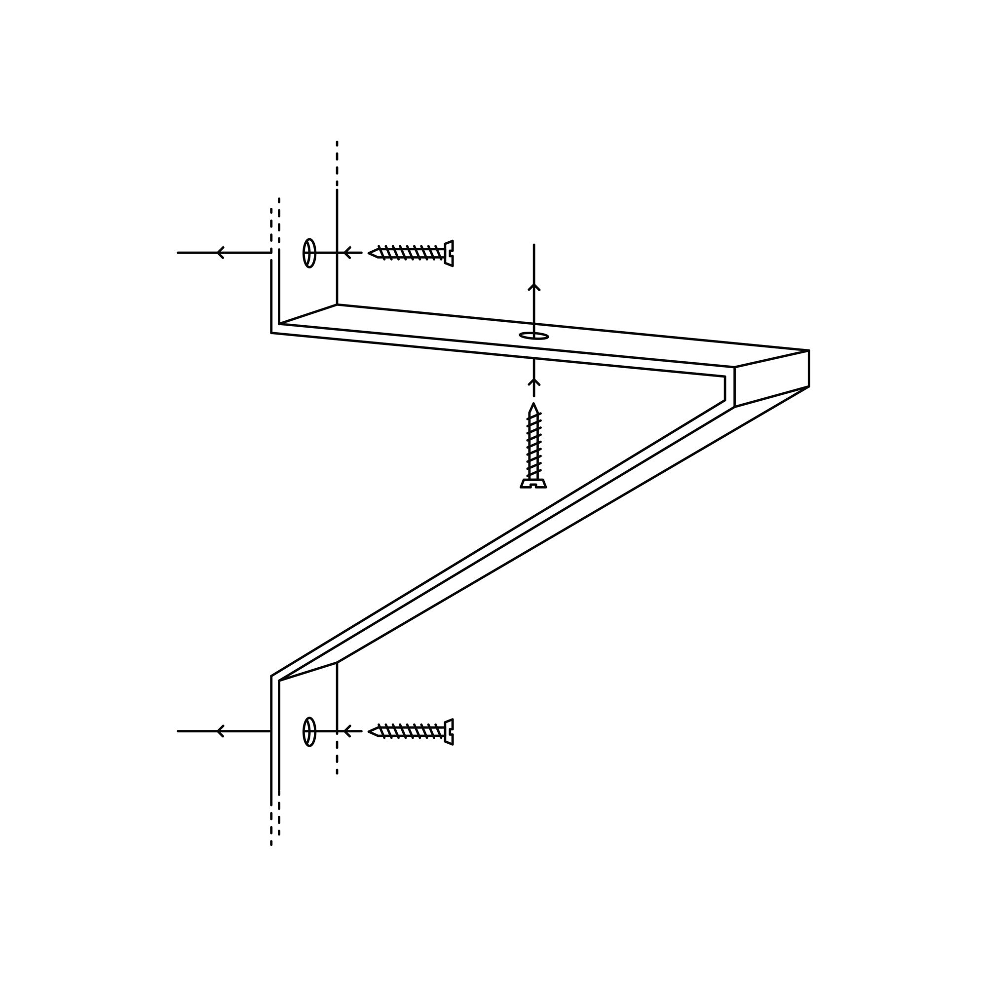 Equerre de fixation murale acier enduit de résine époxy noir, H.56 x P.13 cm - 5