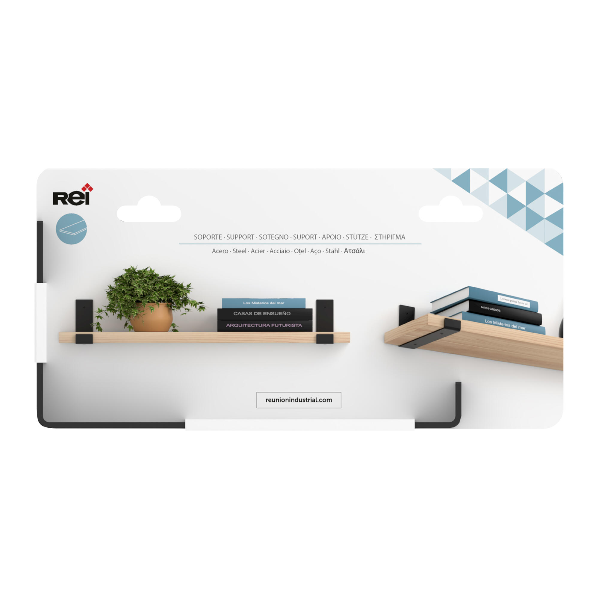 Equerre acier enduit de résine époxy noir, H.10.3 x P.21 cm - 5