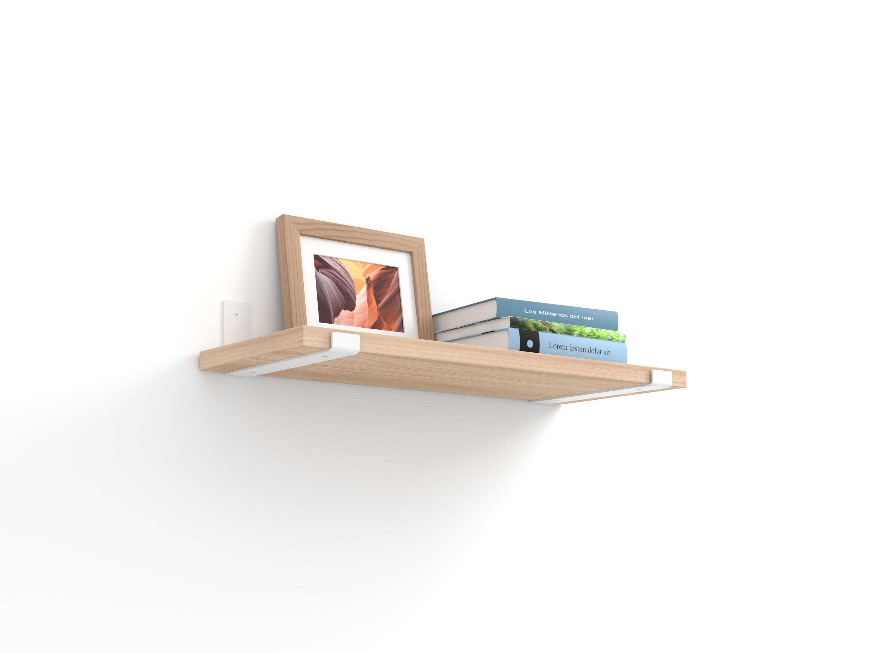 Equerre acier enduit de résine époxy blanc, H.10.3 x P.21 cm - 2