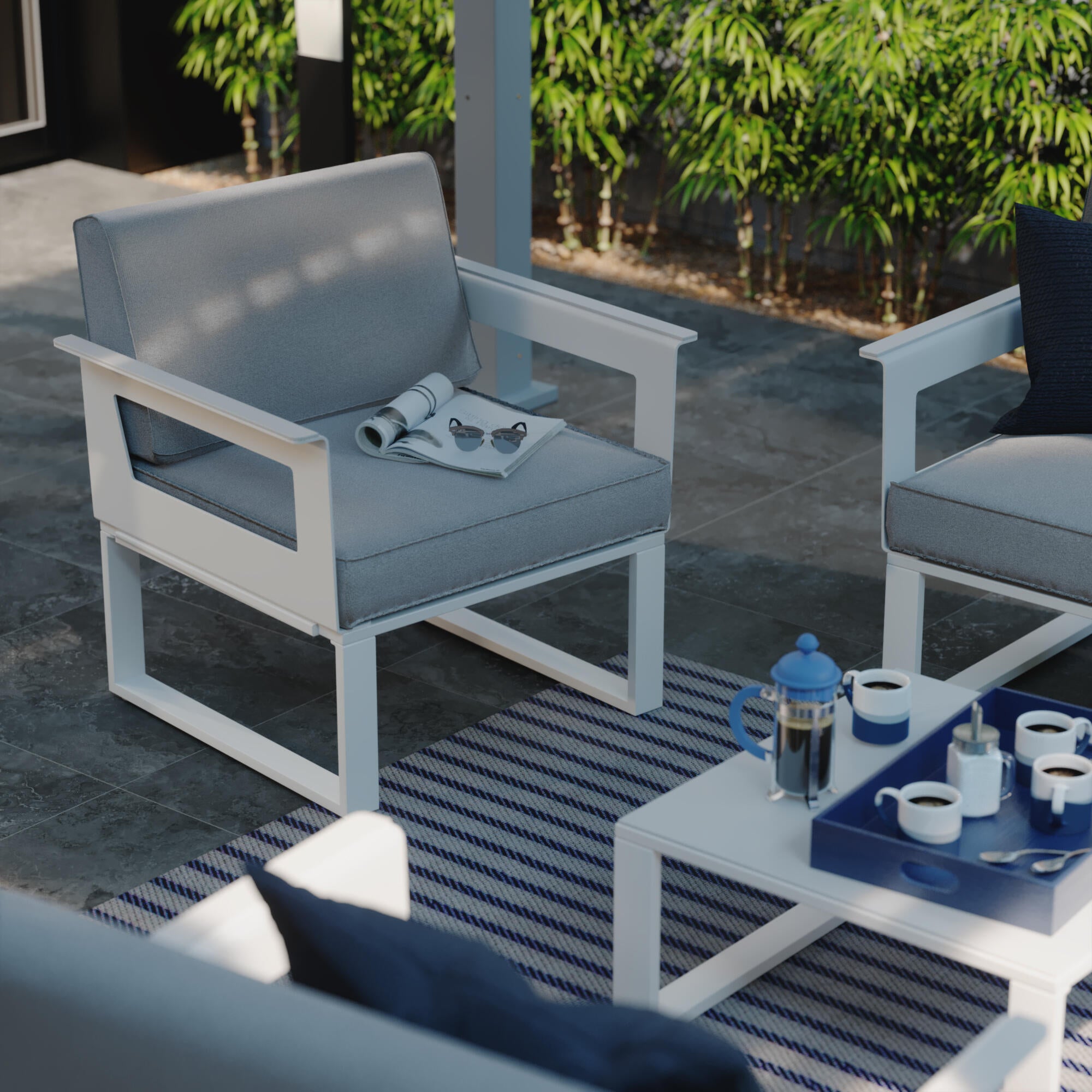 Salon de jardin Odyssea blanc NATERIAL, 4 personnes - 3