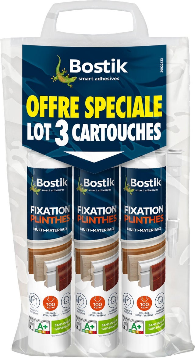 Lot 3 cartouches fixation plinthe 310ml