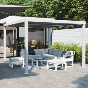 Salon bas de jardin blanc Odyssea NATERIAL, 7 personnes