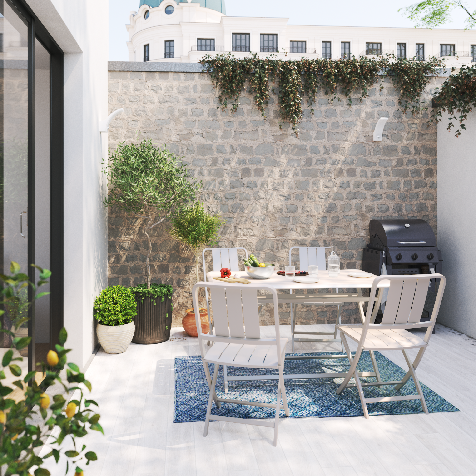 Chaise de jardin NATERIAL Idaho en aluminium beige - 3