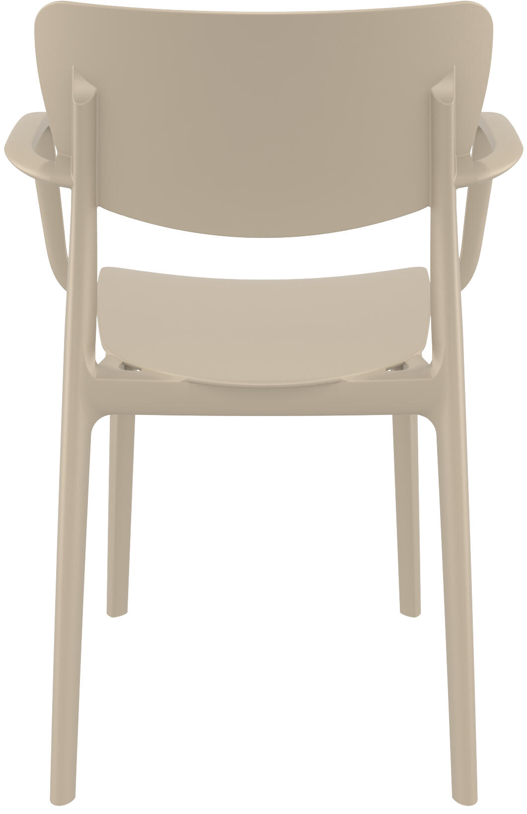 Sedia da giardino con braccioli Lisa FIAM, struttura e seduta in polipropilene tortora - 11