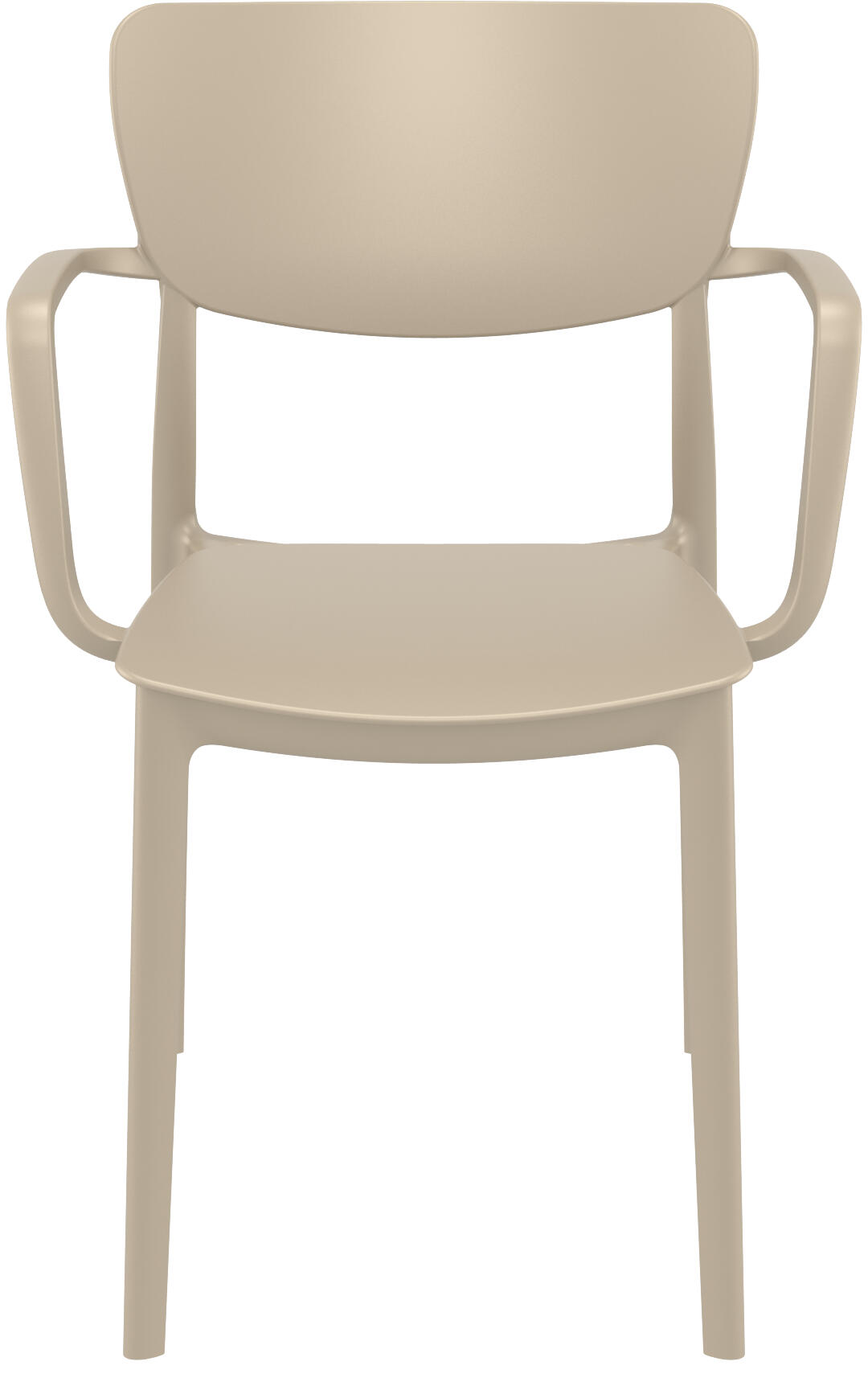 Sedia da giardino con braccioli Lisa FIAM, struttura e seduta in polipropilene tortora - 8