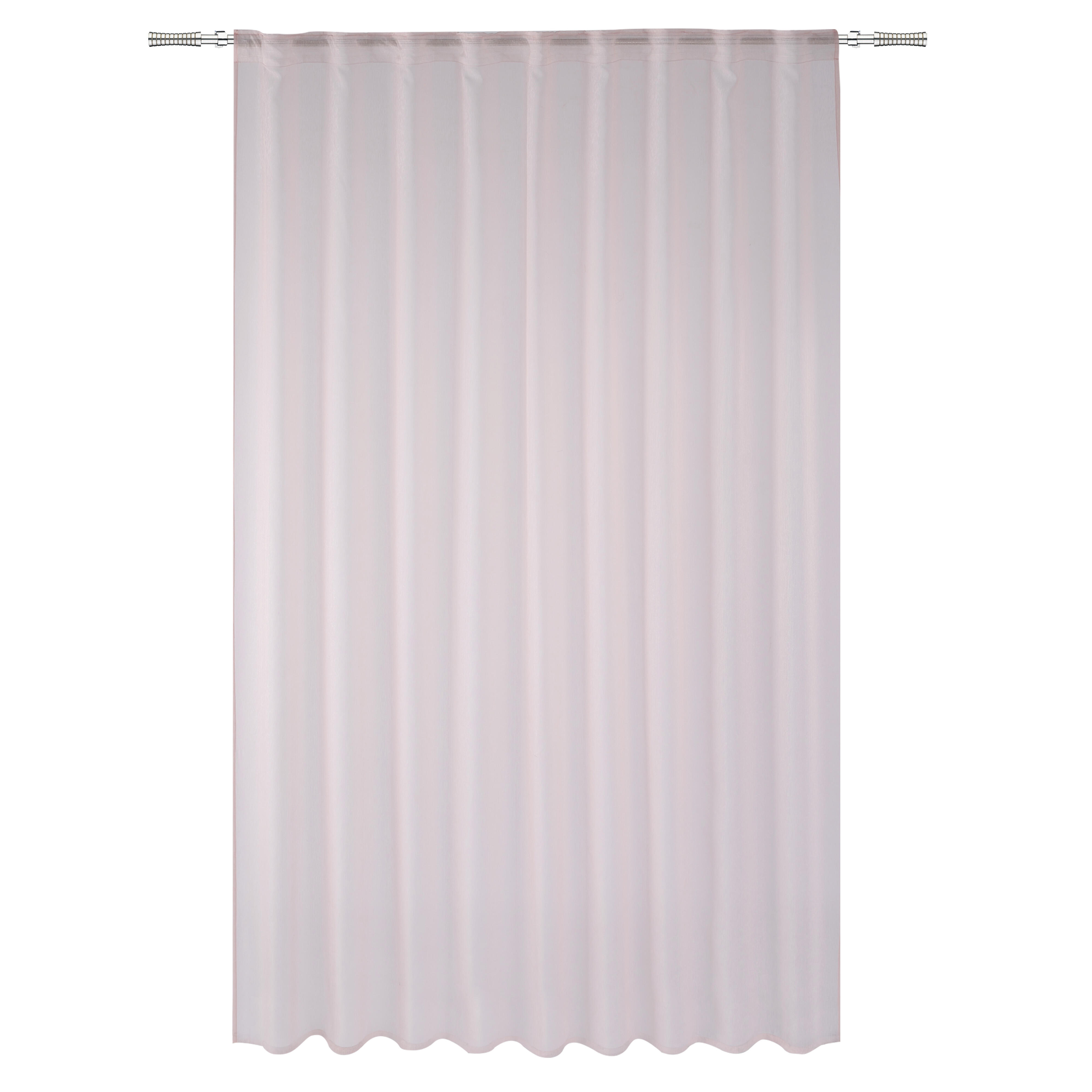 Tenda Voile Softy rosa, fettuccia e passanti nascosti 200x280 cm INSPIRE - 12