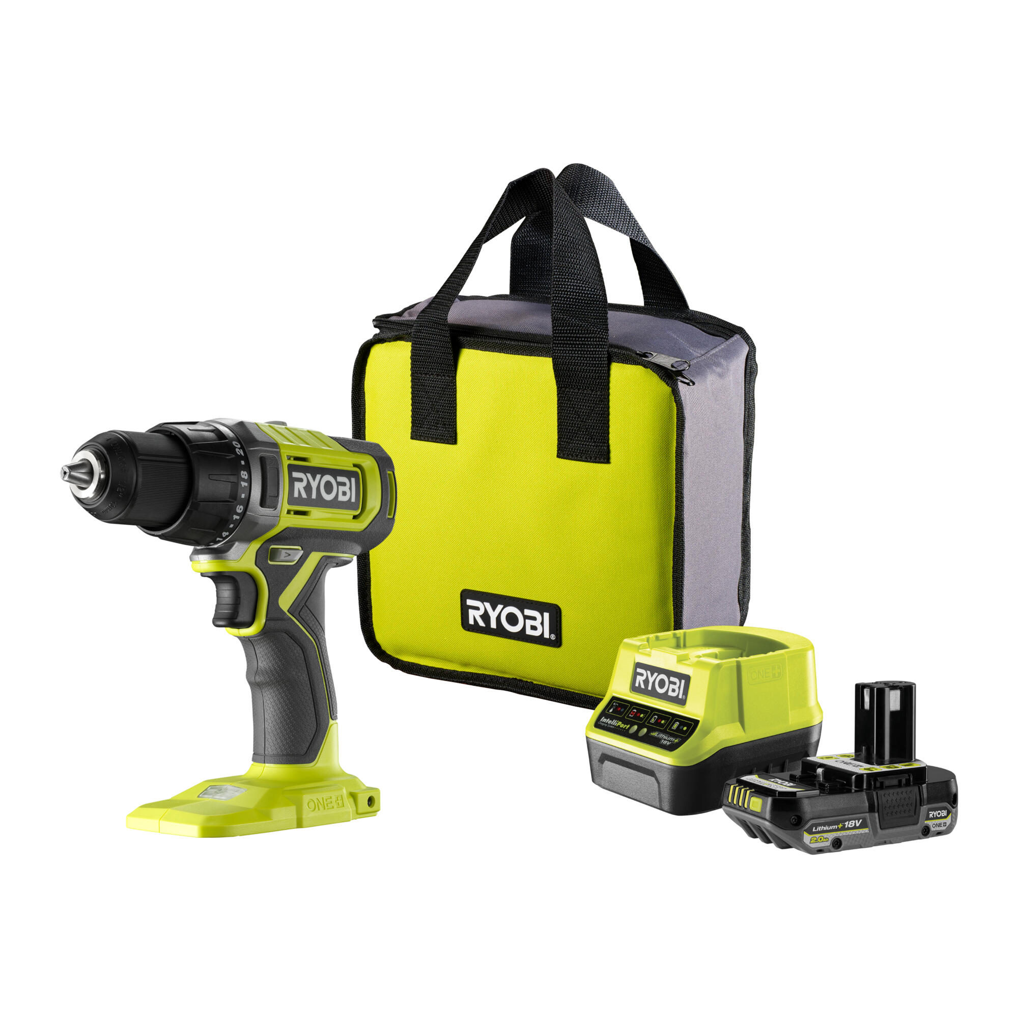 Perceuse sans fil 18 V RYOBI Rdd18-1c20s, 50 Nm + 1 batterie 2Ah