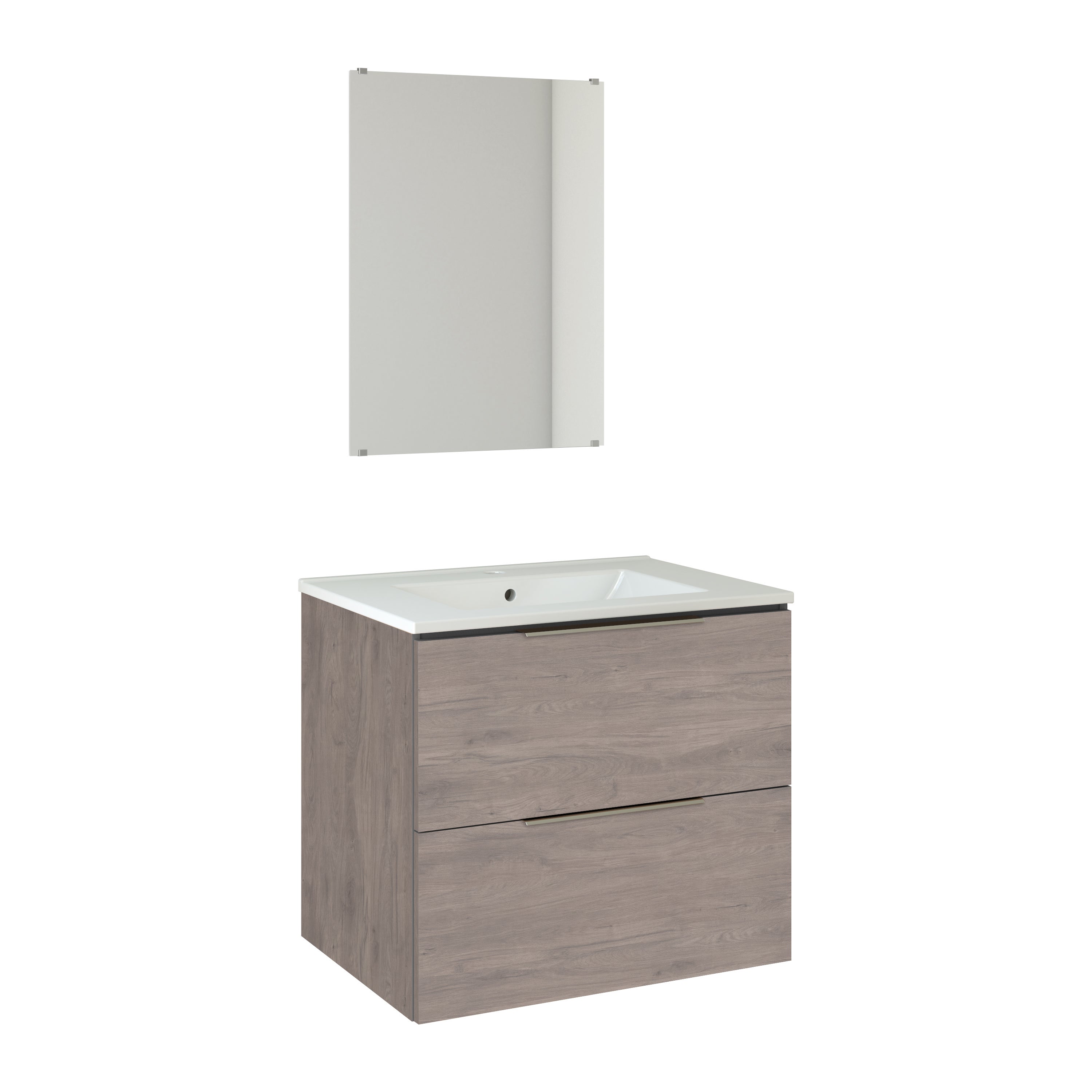 Mobile da bagno sospeso sotto lavabo L 59 x H 53 x P 48 cm rovere chiaro RANDAL Essenza - 3