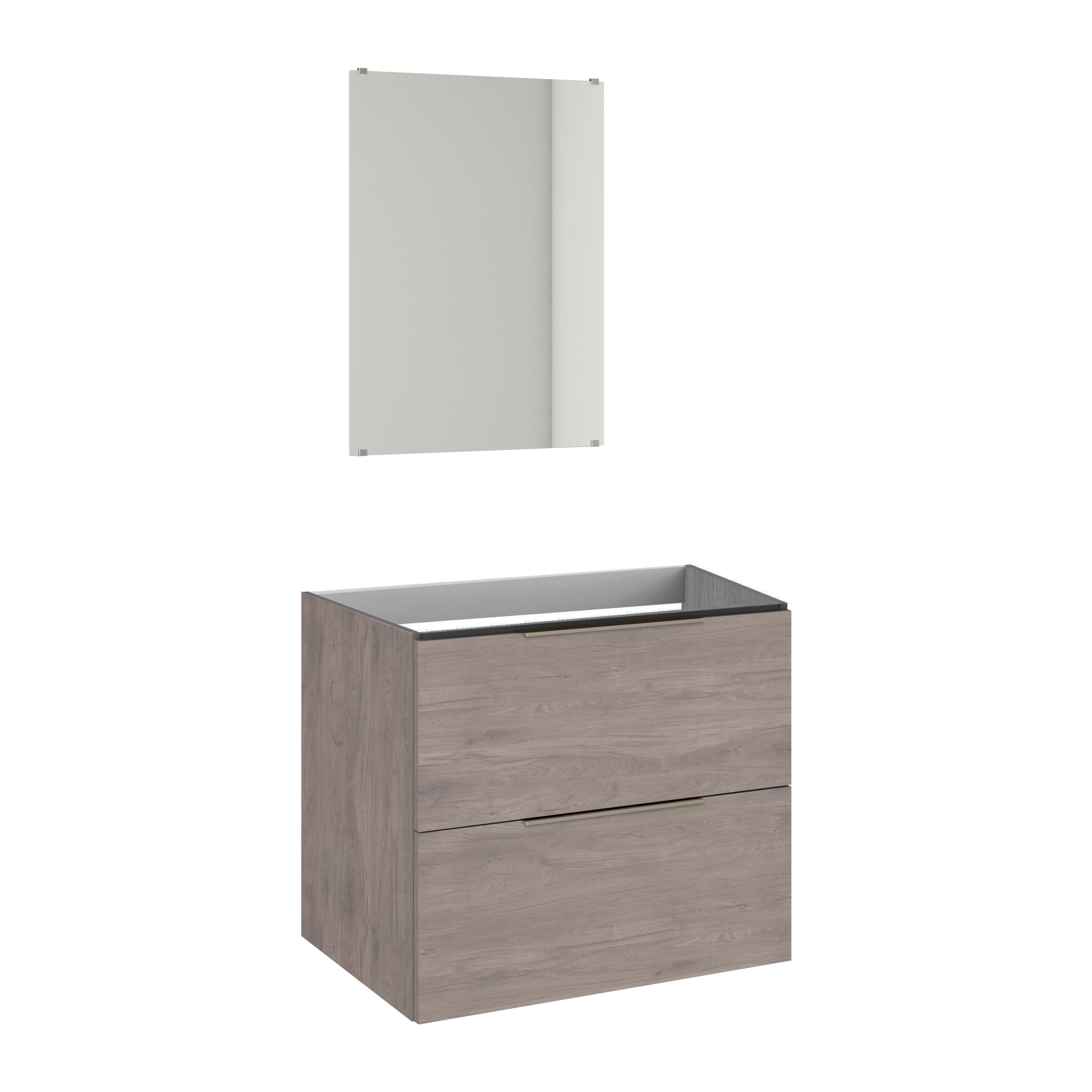 Mobile da bagno sospeso sotto lavabo L 59 x H 53 x P 48 cm rovere chiaro RANDAL Essenza - 2