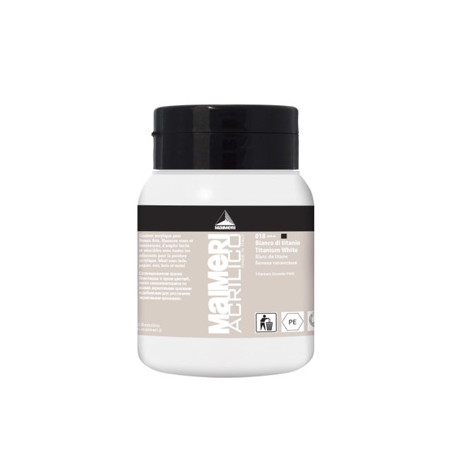 Colore acrilico MAIMERI bianco titanio 500 ml