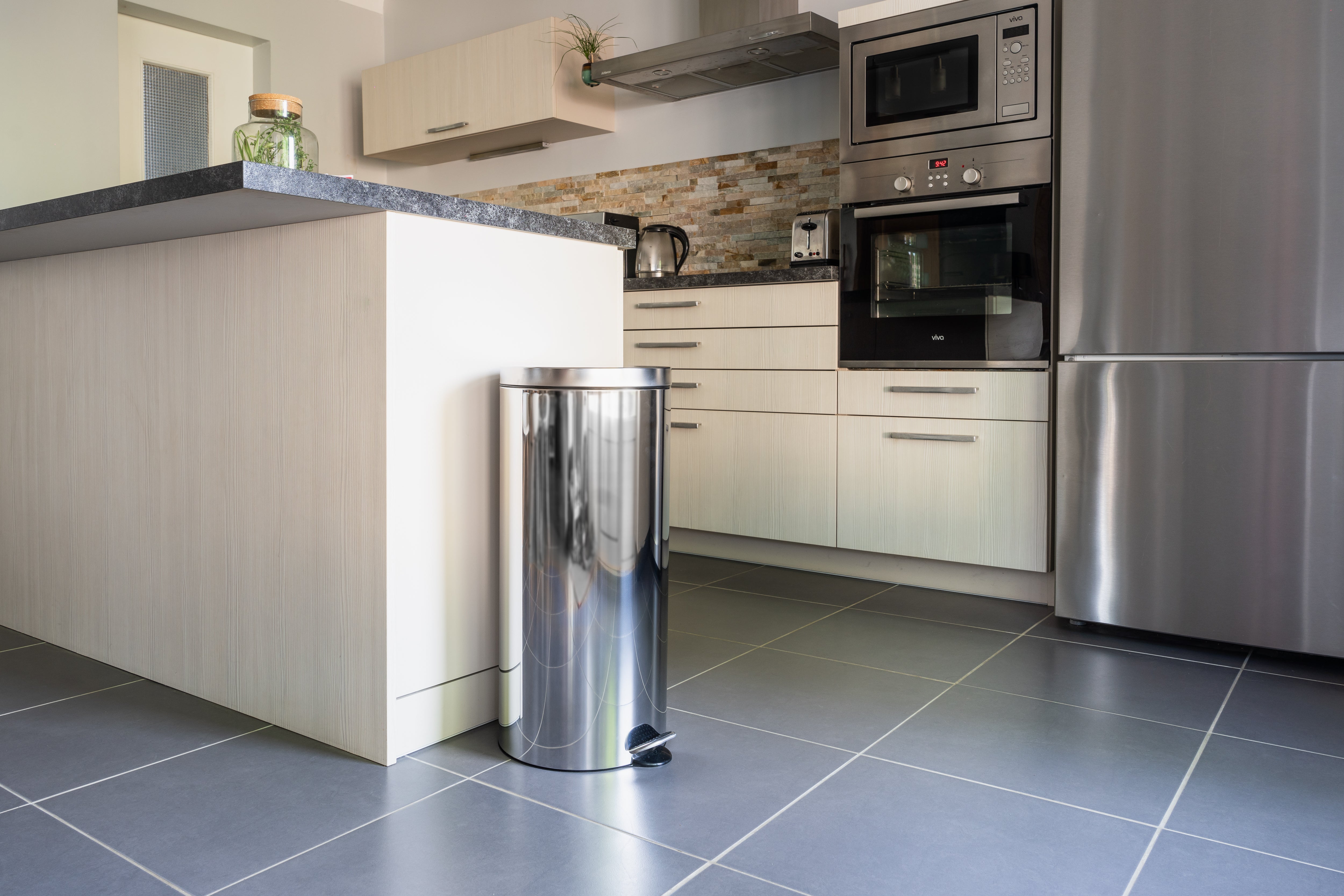 Poubelle de cuisine de cuisine 30L à pédale SELEKTA Selekta acier inoxydable chr - 2