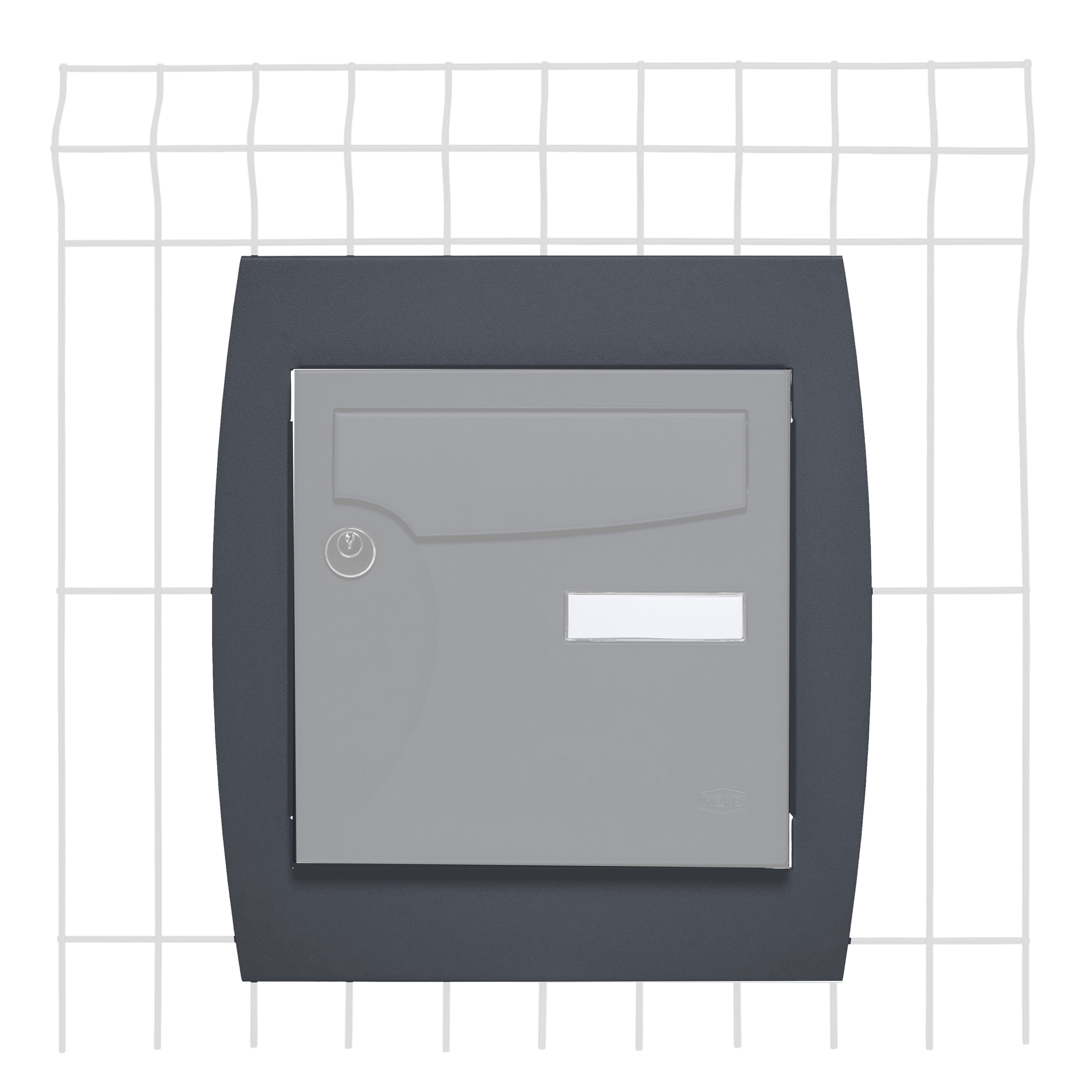 Cadre pour boîte aux lettres H.41.7 x l.37.8 x P.35.9 cm RENZ, gris - 5
