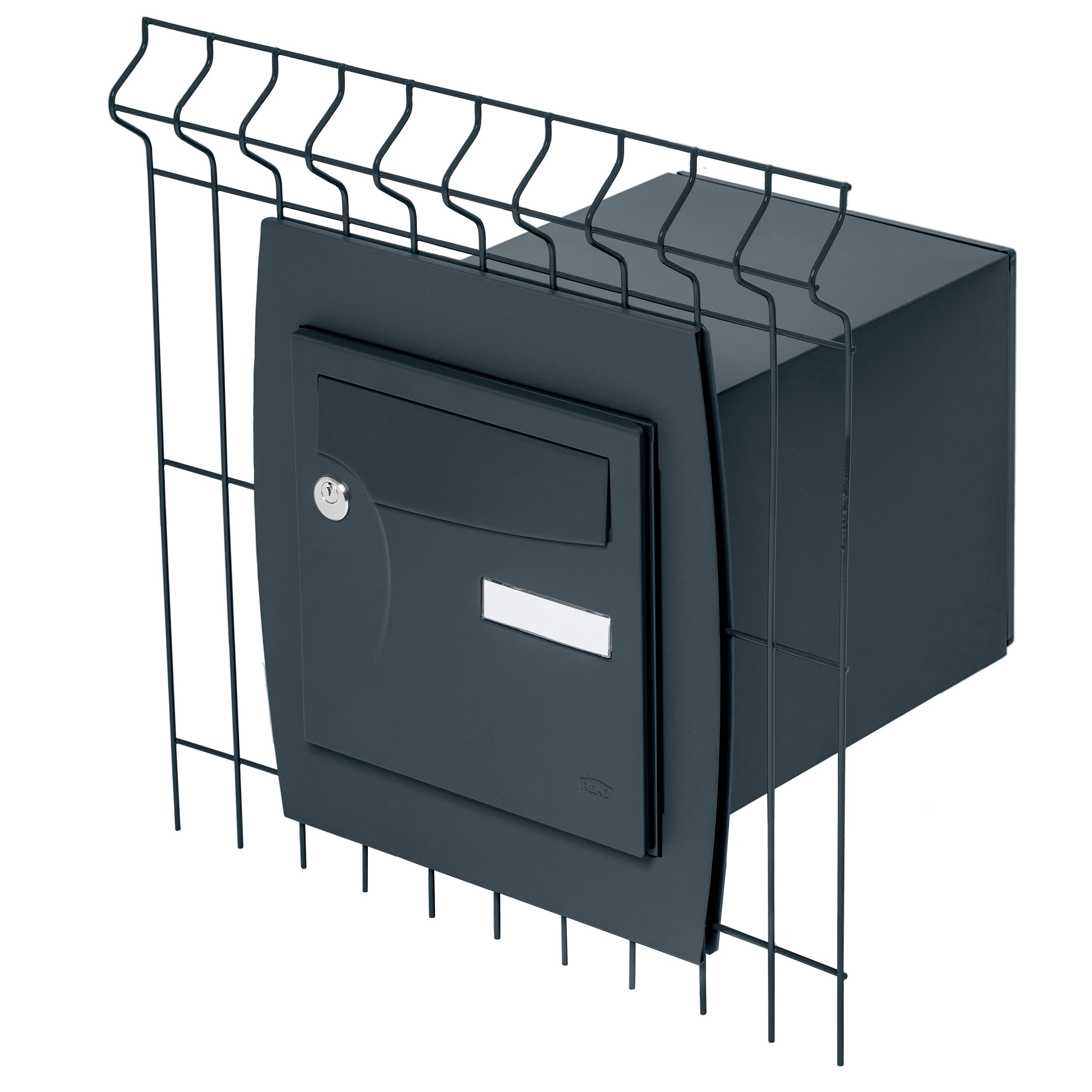 Cadre pour boîte aux lettres H.41.7 x l.37.8 x P.35.9 cm RENZ, gris - 4