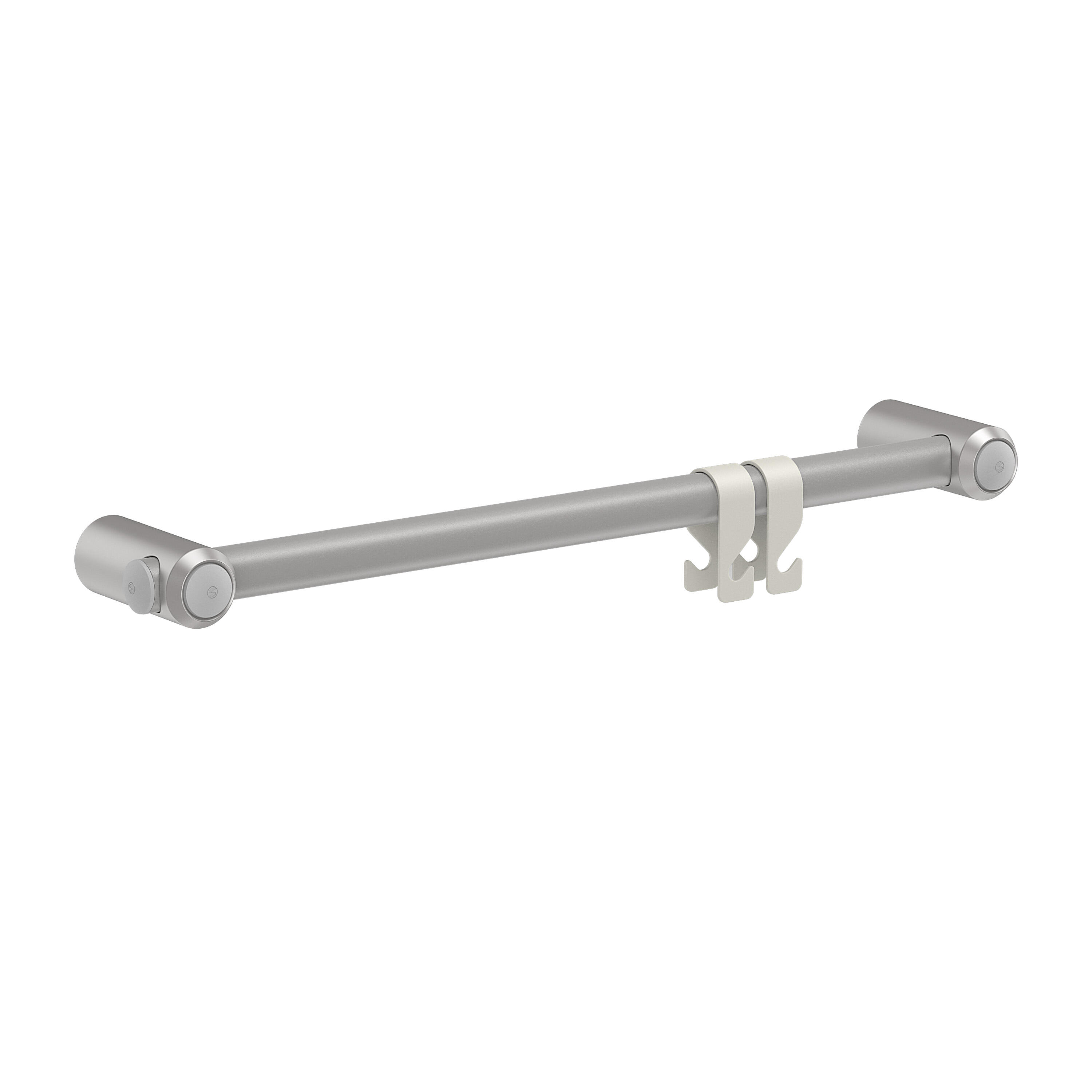 Asidero de baño gocare 61.2x4.5x cm gris y set de colgadores