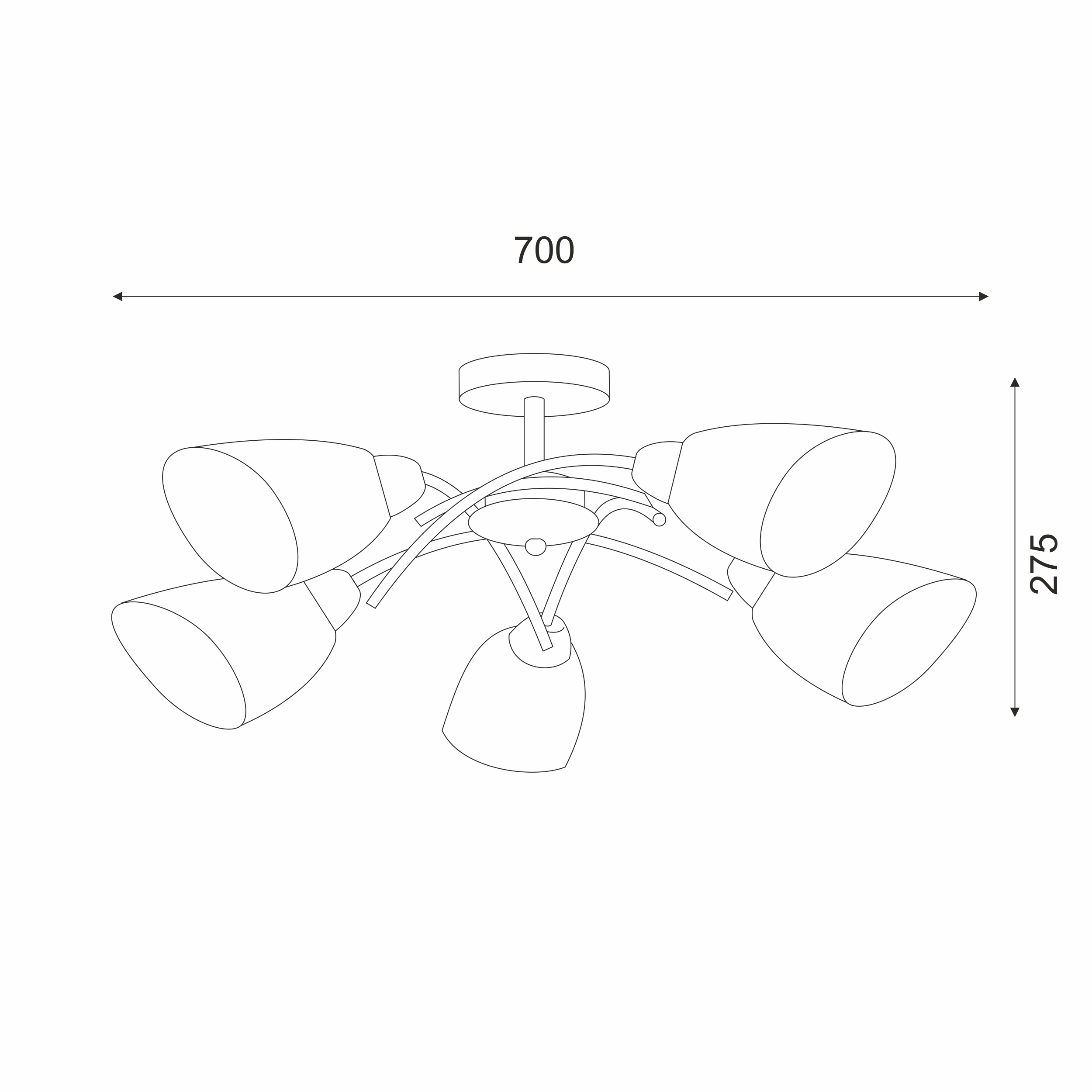 Lampa sufitowa Donna patyna 5 x E27 Lamkur - 5