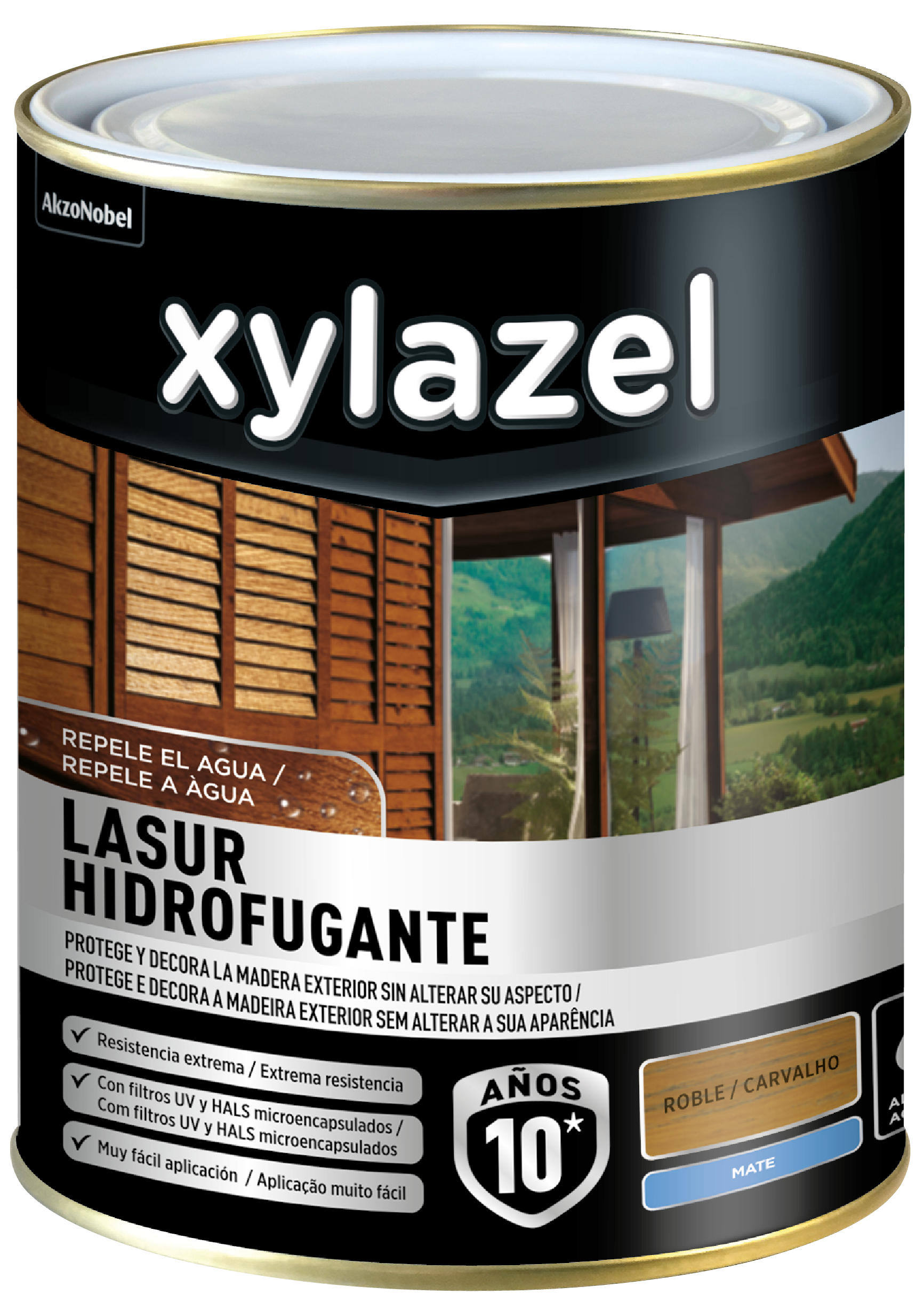 Protector madera exterior color roble para caseta de jardín, ventana, puerta, persiana, valla XYLAZEL mate 750 ml base agua - 2