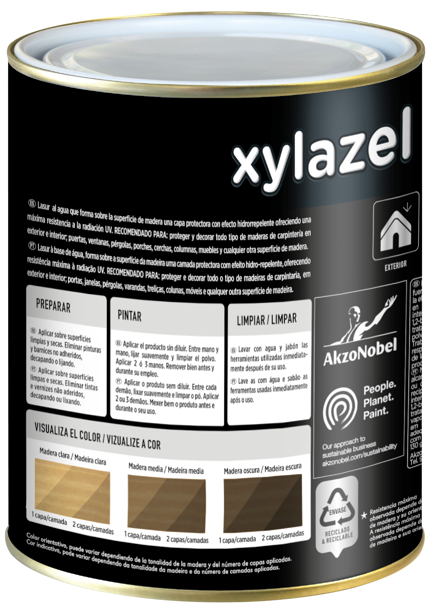 Protector madera exterior color incoloro para caseta de jardín, ventana, puerta, persiana, valla XYLAZEL mate 750 ml base agua - 7