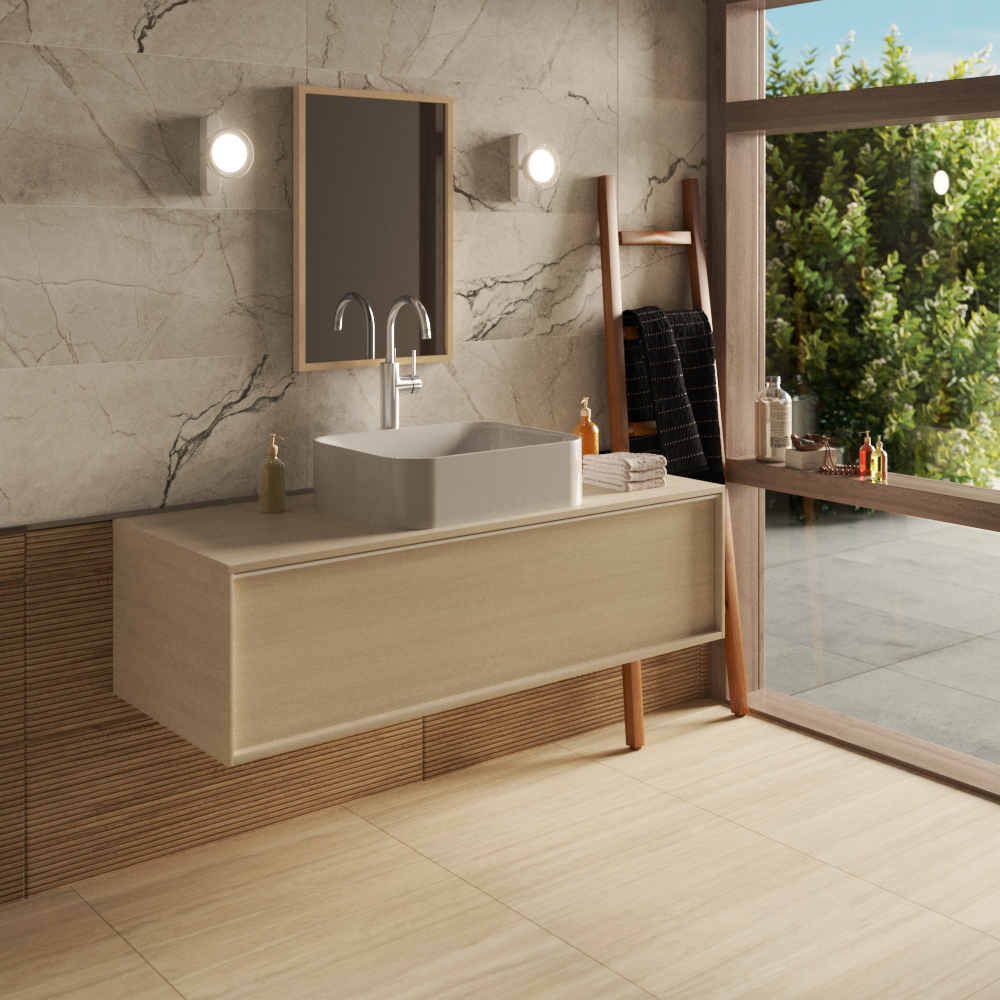 Carrelage mur intérieur effet marbre marbre blanc Blush l.30 x L.90 cm x Ep.10.5 - 4