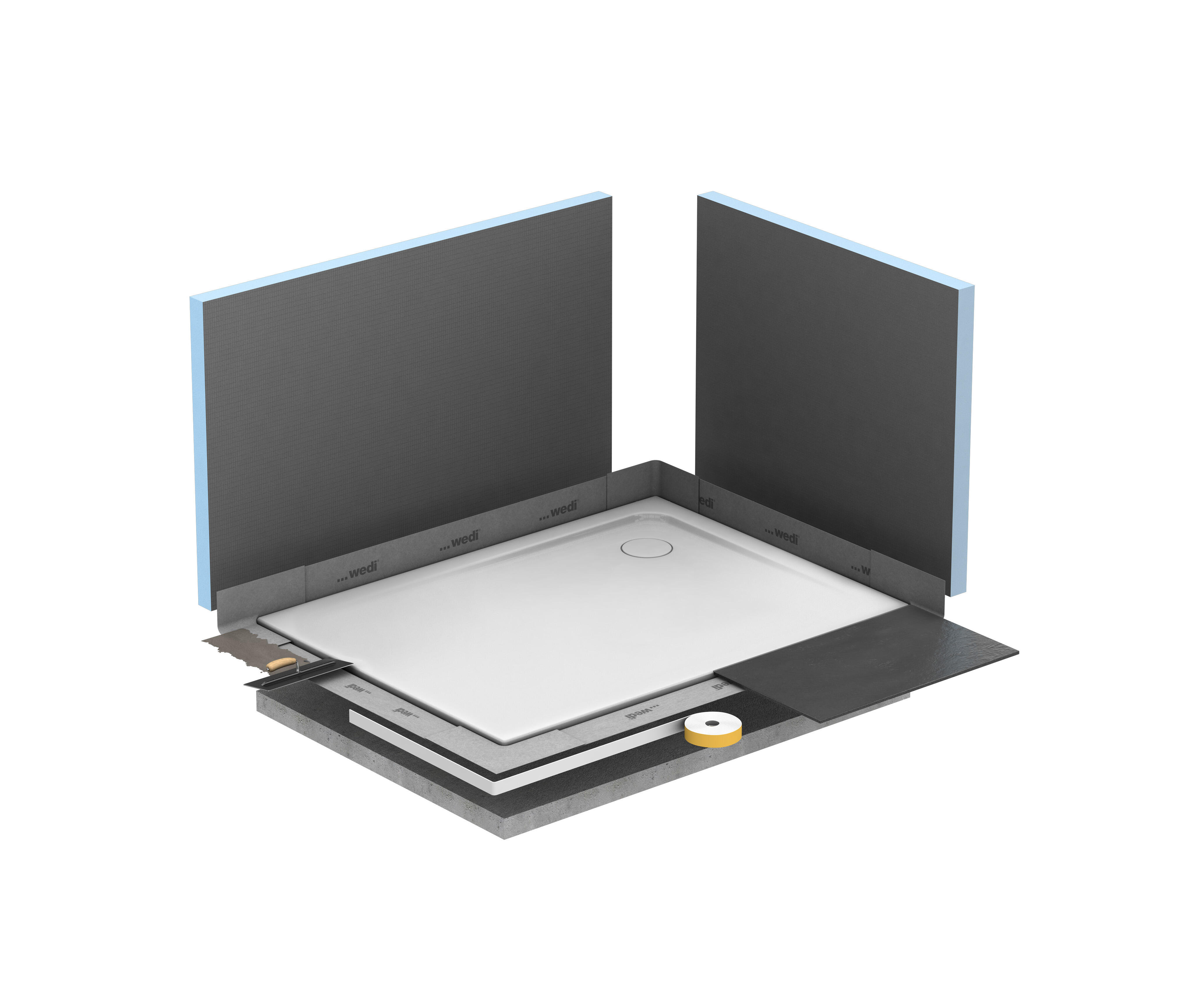 Kit d'étanchéité pour receveur de douche à poser, WEDI - 2