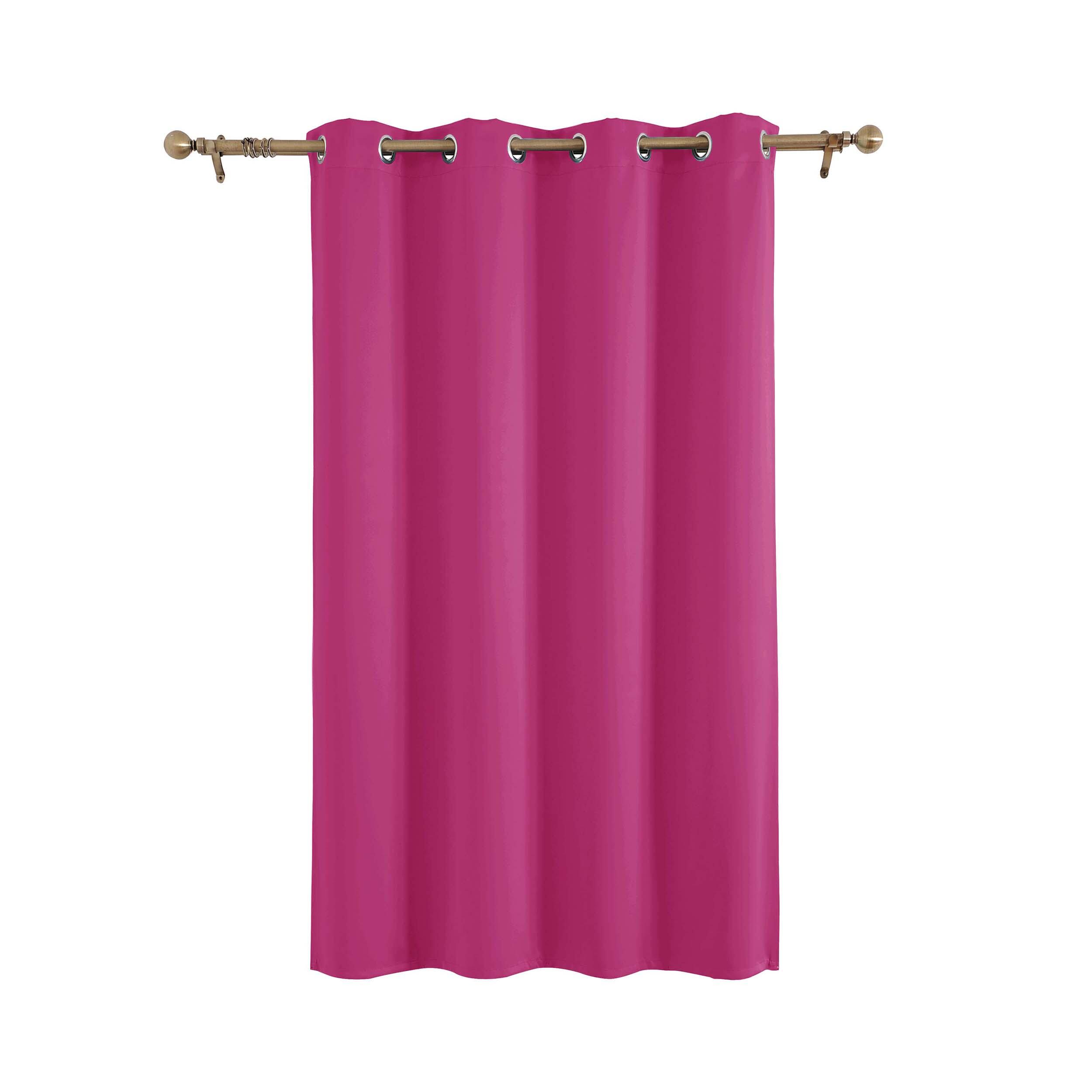 Tenda INSPIRE tinta unita rosa oscurante con filo nero, occhiello 140x280 cm - 3