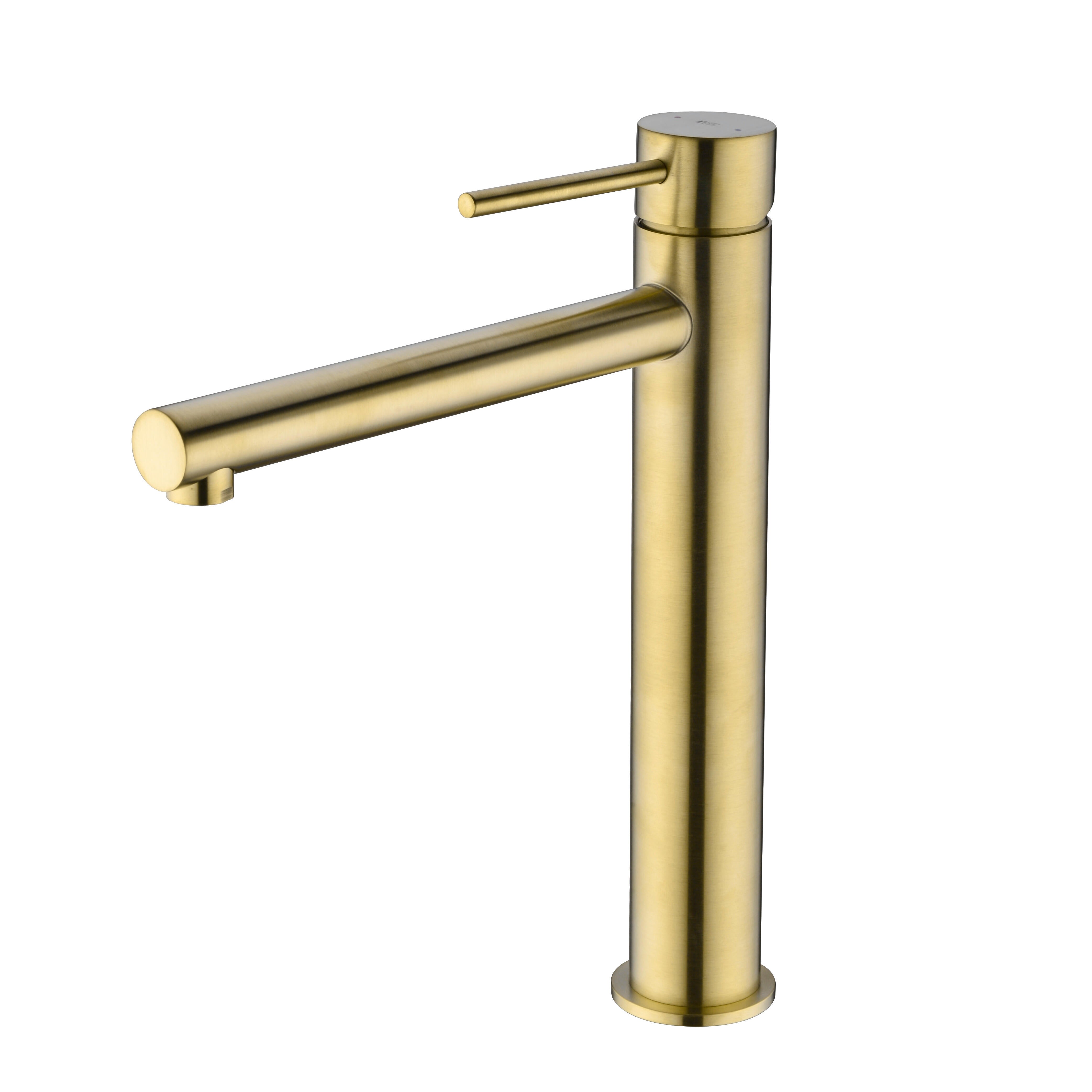 Grifo de lavabo caño alto monomando essebagno envol oro cepillado