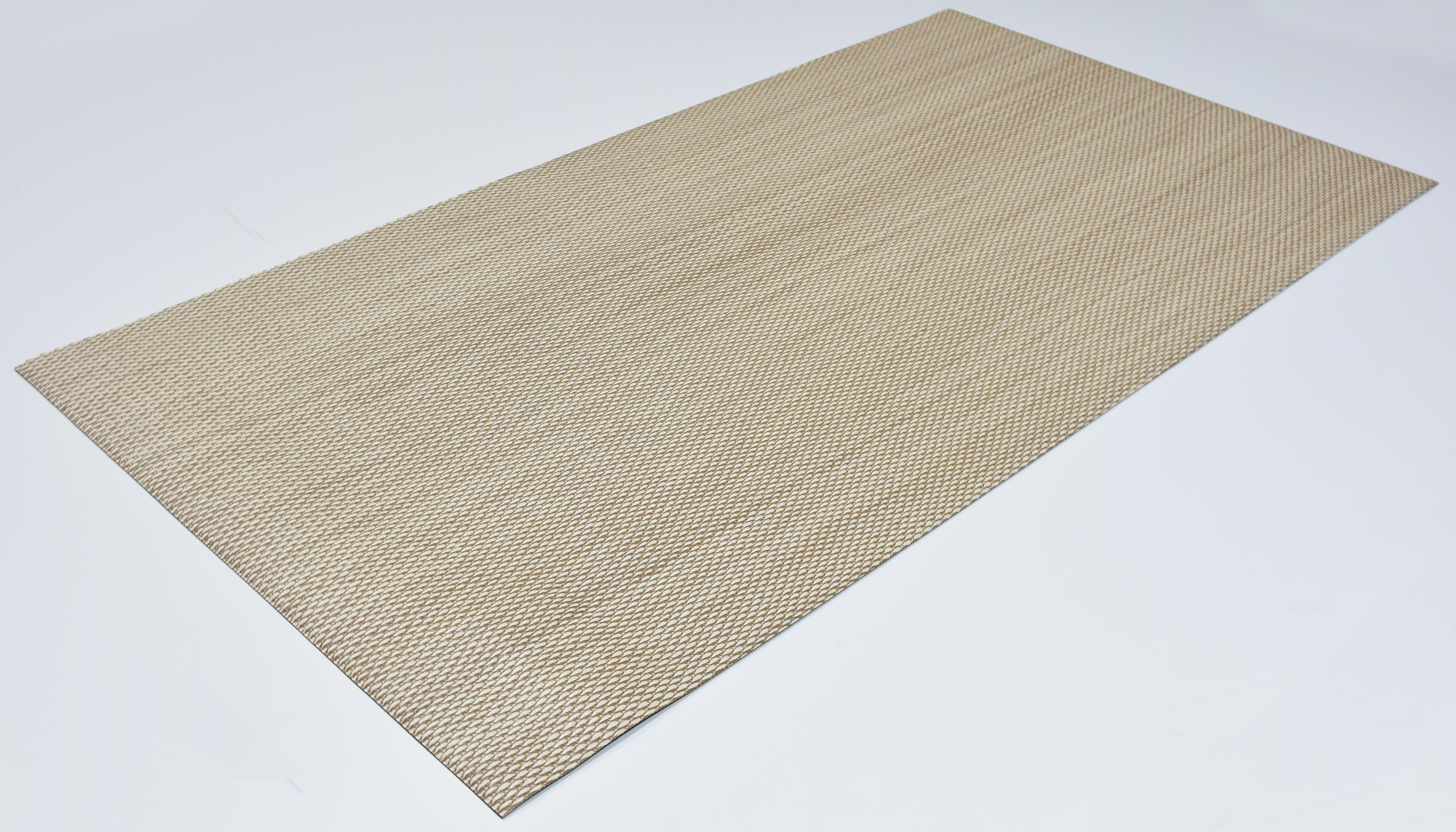Alfombra pie de cama pvc Dallas 002 exterior/interior 60x120cm tejido plano base antideslizante liso beige - 5
