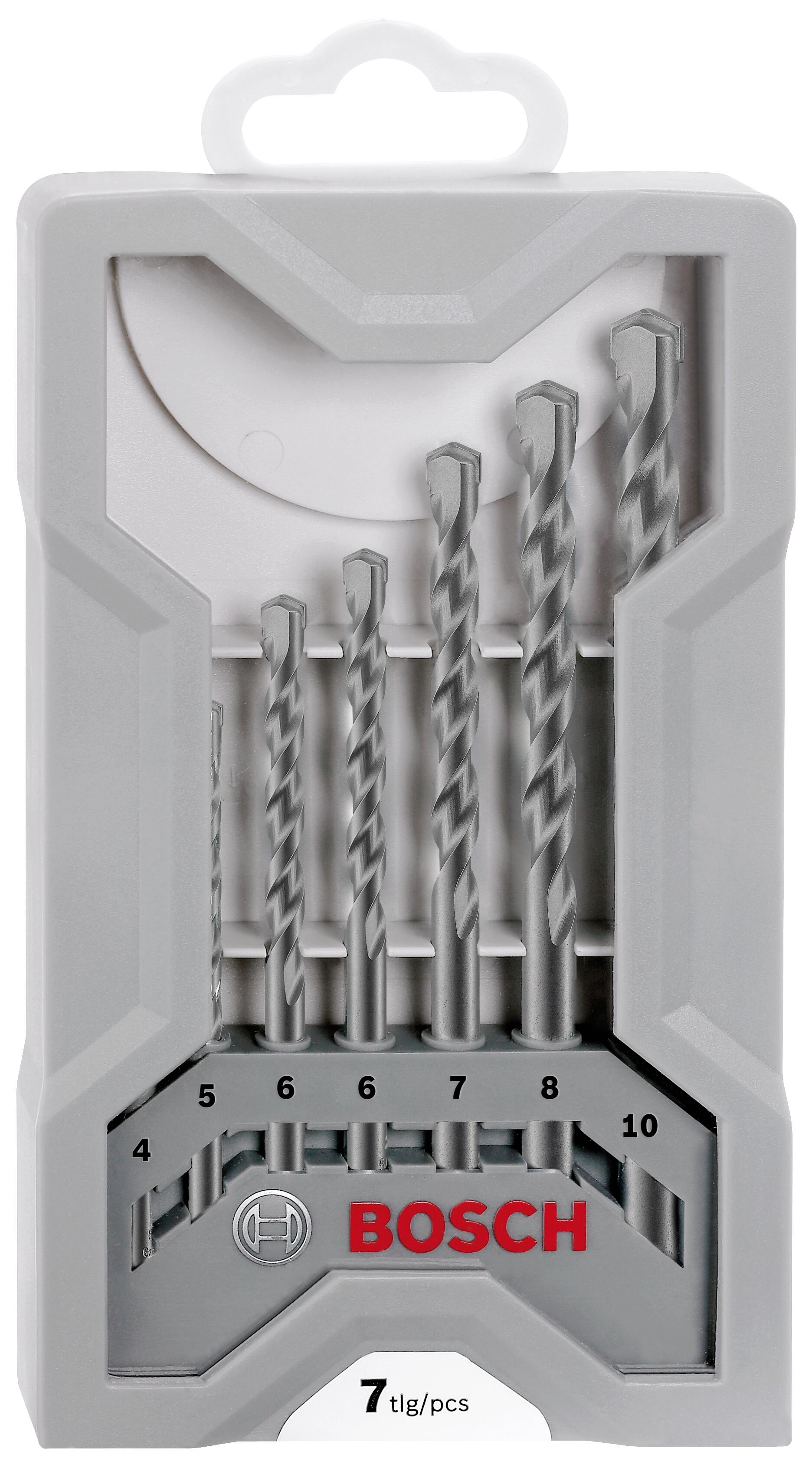 Set de brocas para hormigón bosch cyl-3, 7unidades, de 4/5/6/6/7/8/10mm