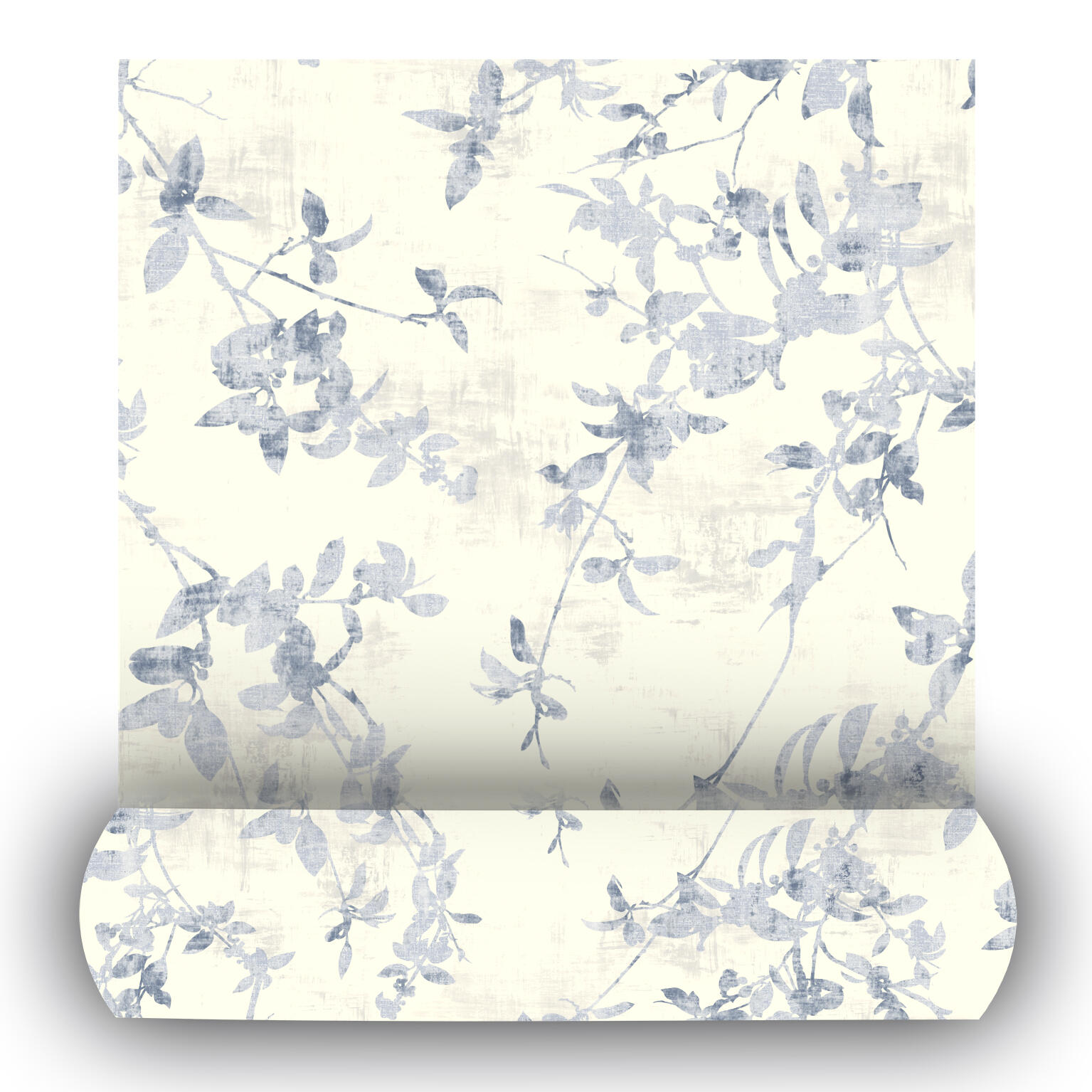 Papel pintado vinilo aplicación cola en pared Naturaleza Hojas azules azul   53cmx10.05m limpìeza con paño húmedo - 6