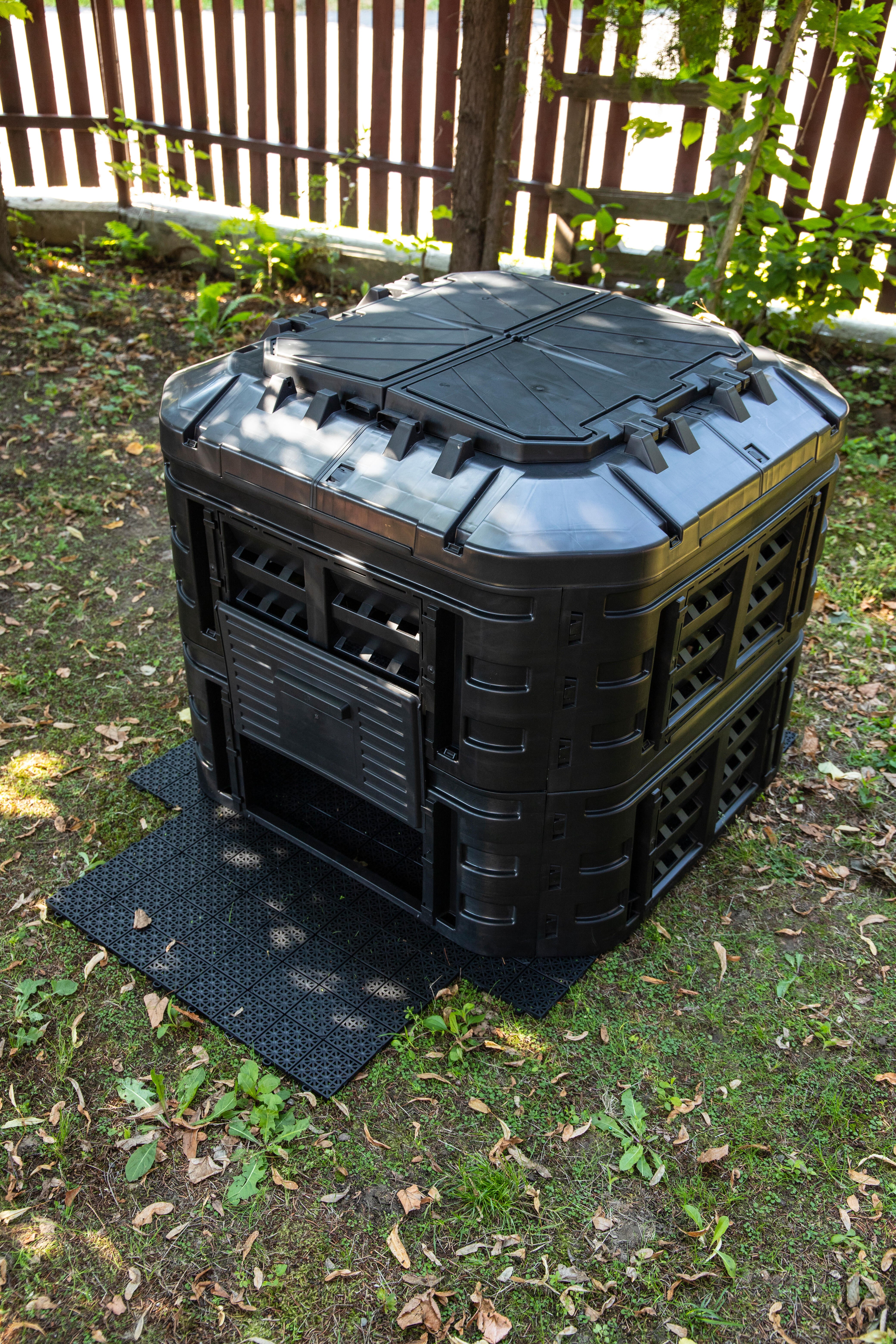 Composteur d'extérieur GEOLIA Plastique recyclé noir 600 l - 10