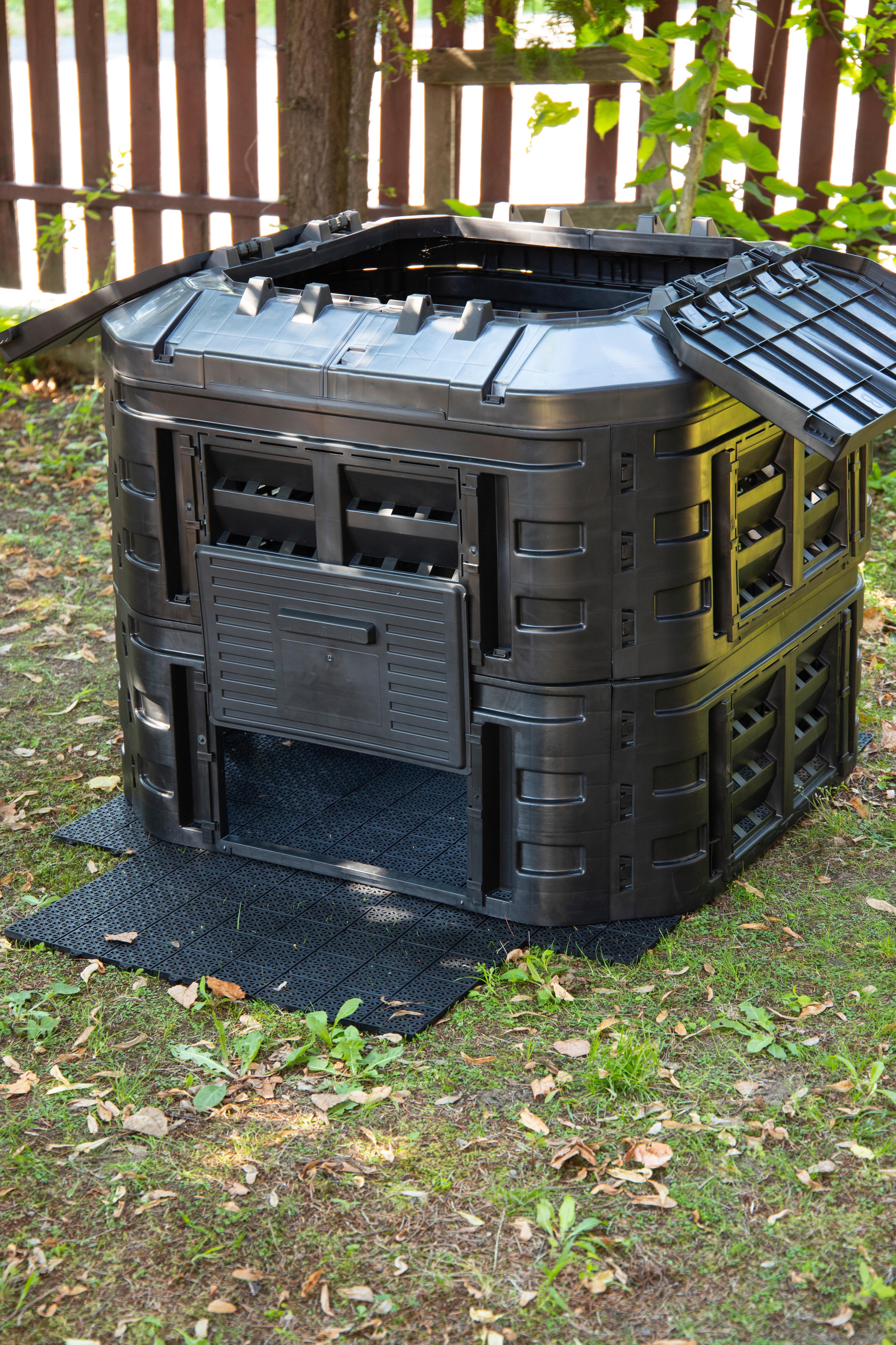 Composteur d'extérieur GEOLIA Plastique recyclé noir 600 l - 8