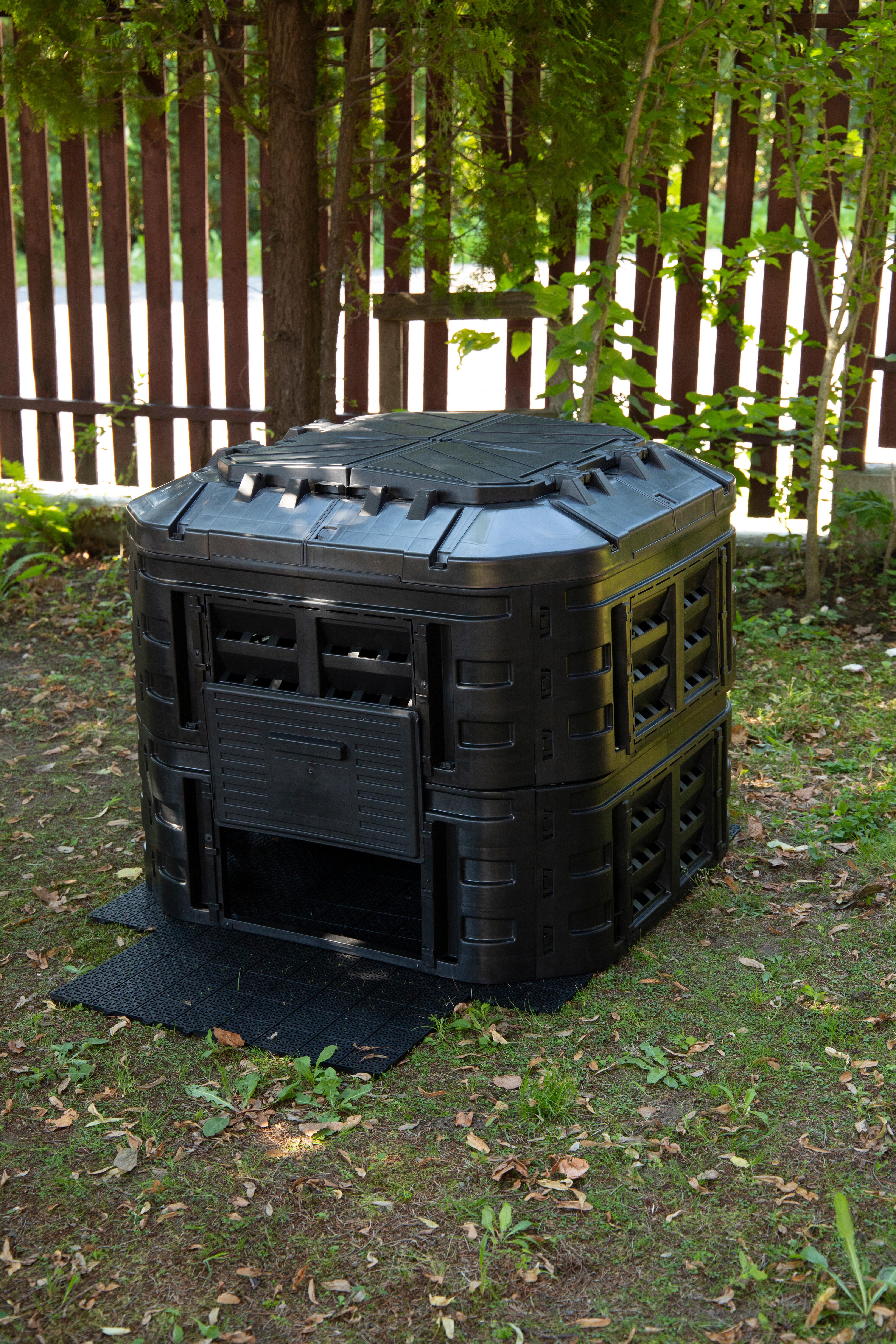 Composteur d'extérieur GEOLIA Plastique recyclé noir 600 l - 7
