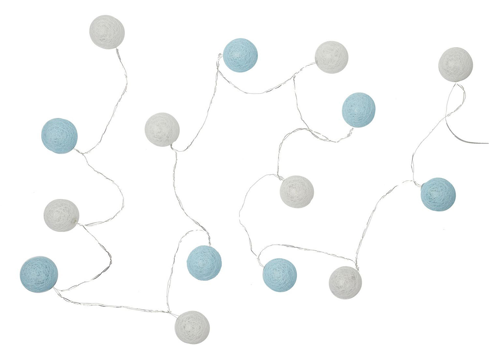 Guirnalda de bolas 15 luces led con usb blanco y azul