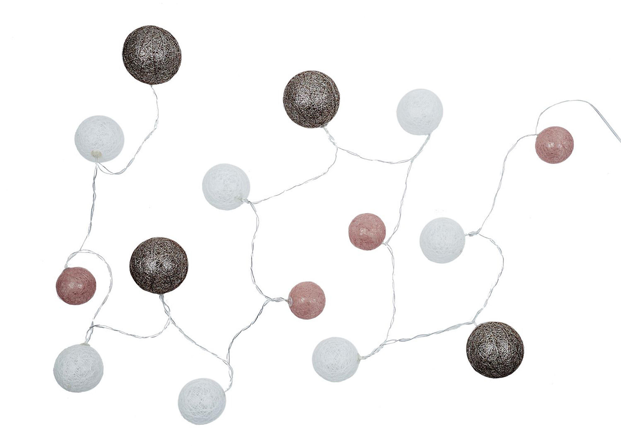 Guirnalda de bolas 15 luces led con usb rosa