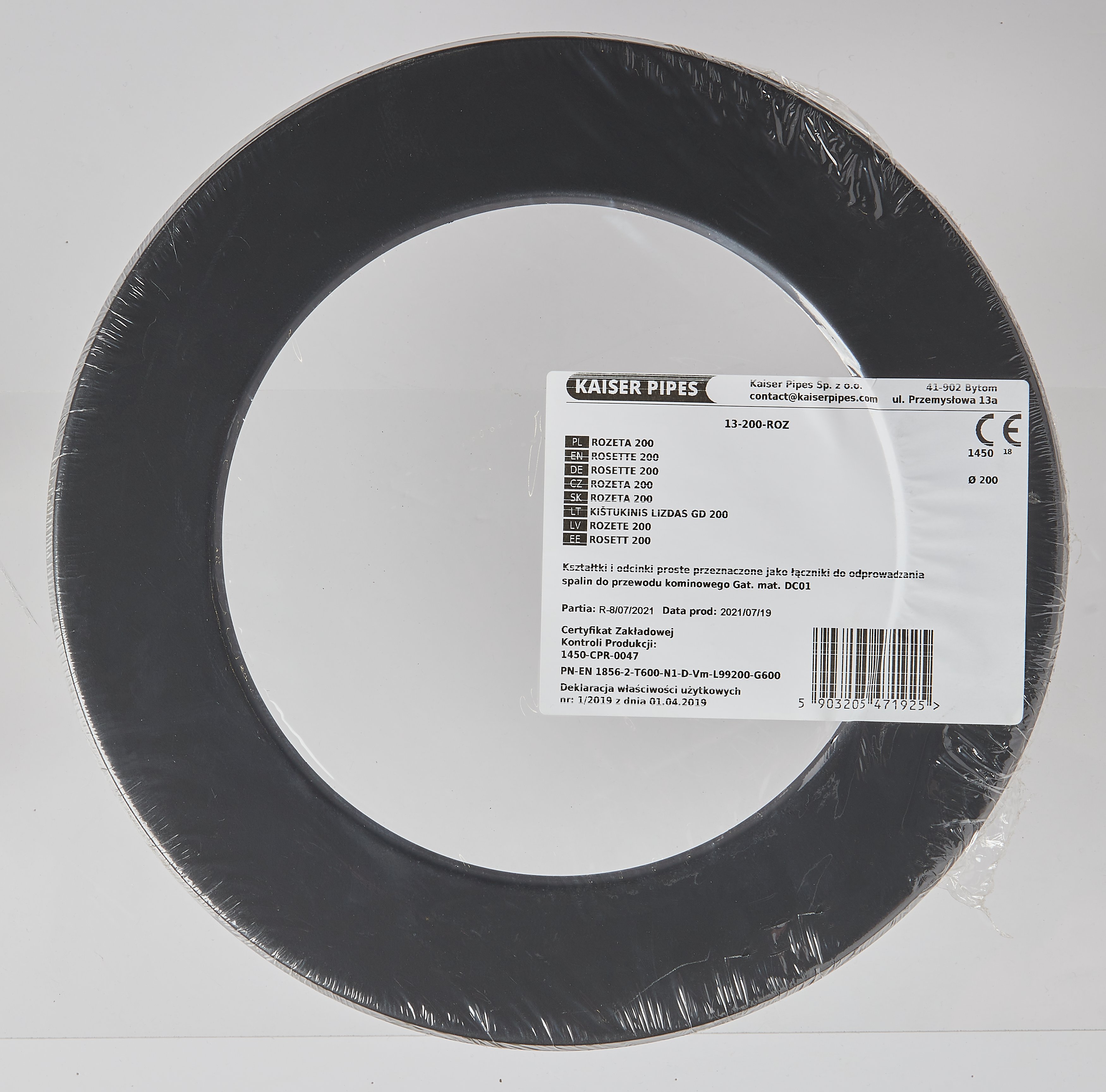 Uszczelka do rury odprowadzającej dym 200 mm Kaiser Pipes - 2