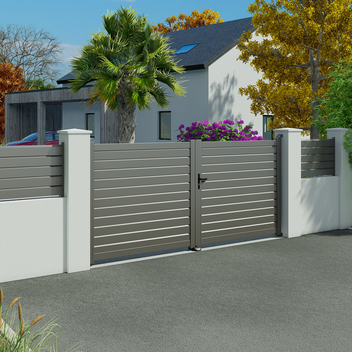 portail battant aluminium zef