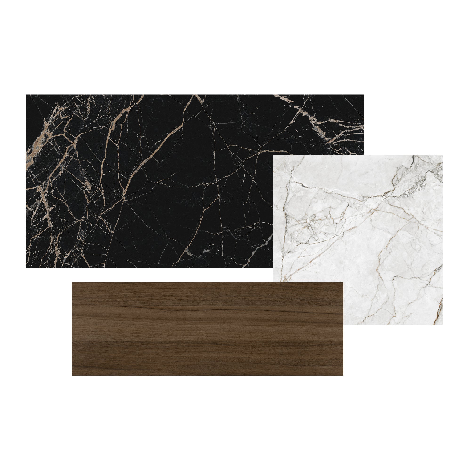 3 carreaux de carrelage Artens Blush noir blanc et bois - 0