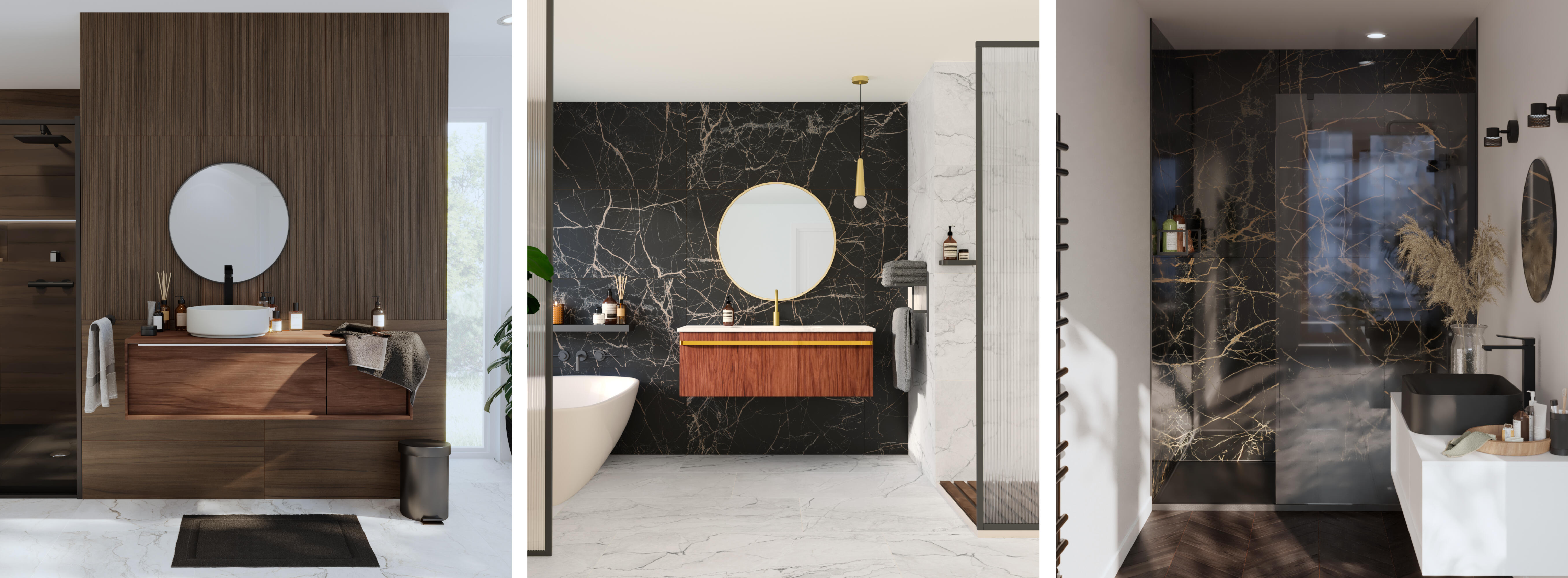 ambientes baño inspirados azulejos artens blush negro y madera - 1