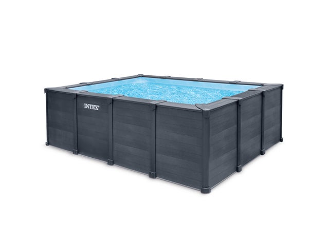 Piscine tubulaire INTEX Graphite rectangulaire L.4 x l.3 x H.1,24m
