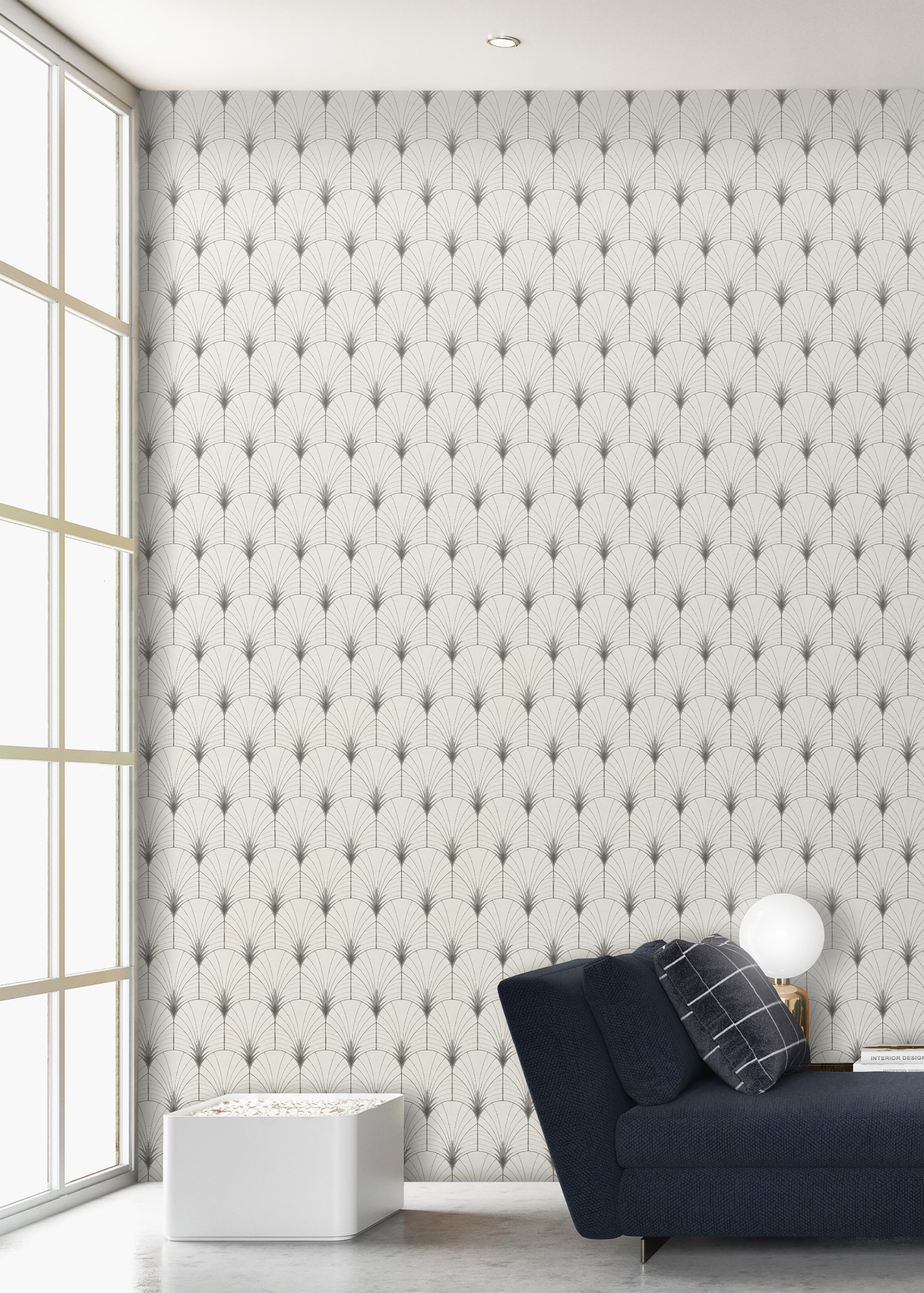 Papel pintado ecodecotm abstracto eco art deco blanco