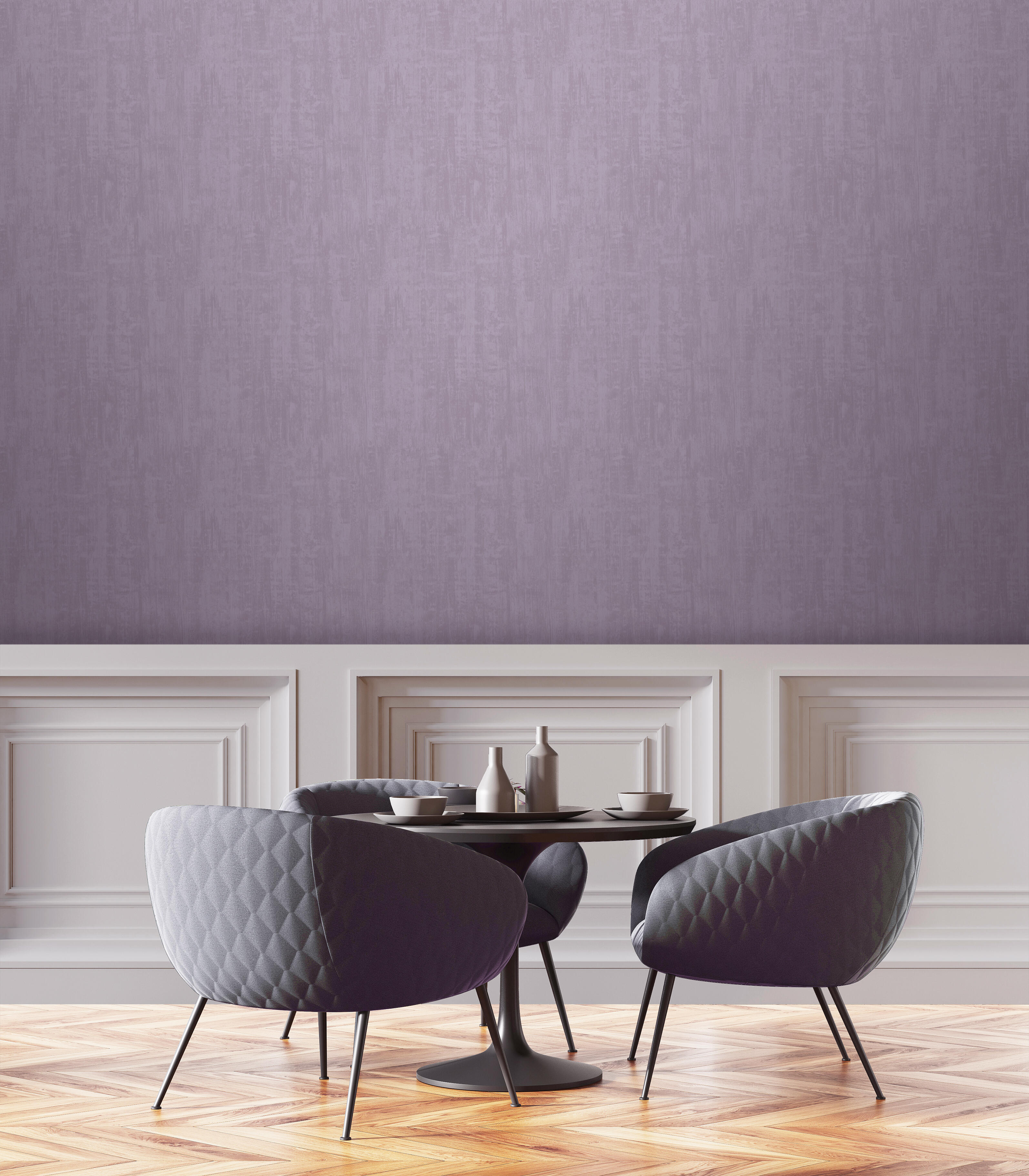 Papel pintado ecodecotm aplicación cola en pared liso eco liso estucado violeta 53cmx10.05m limpìeza con paño húmedo