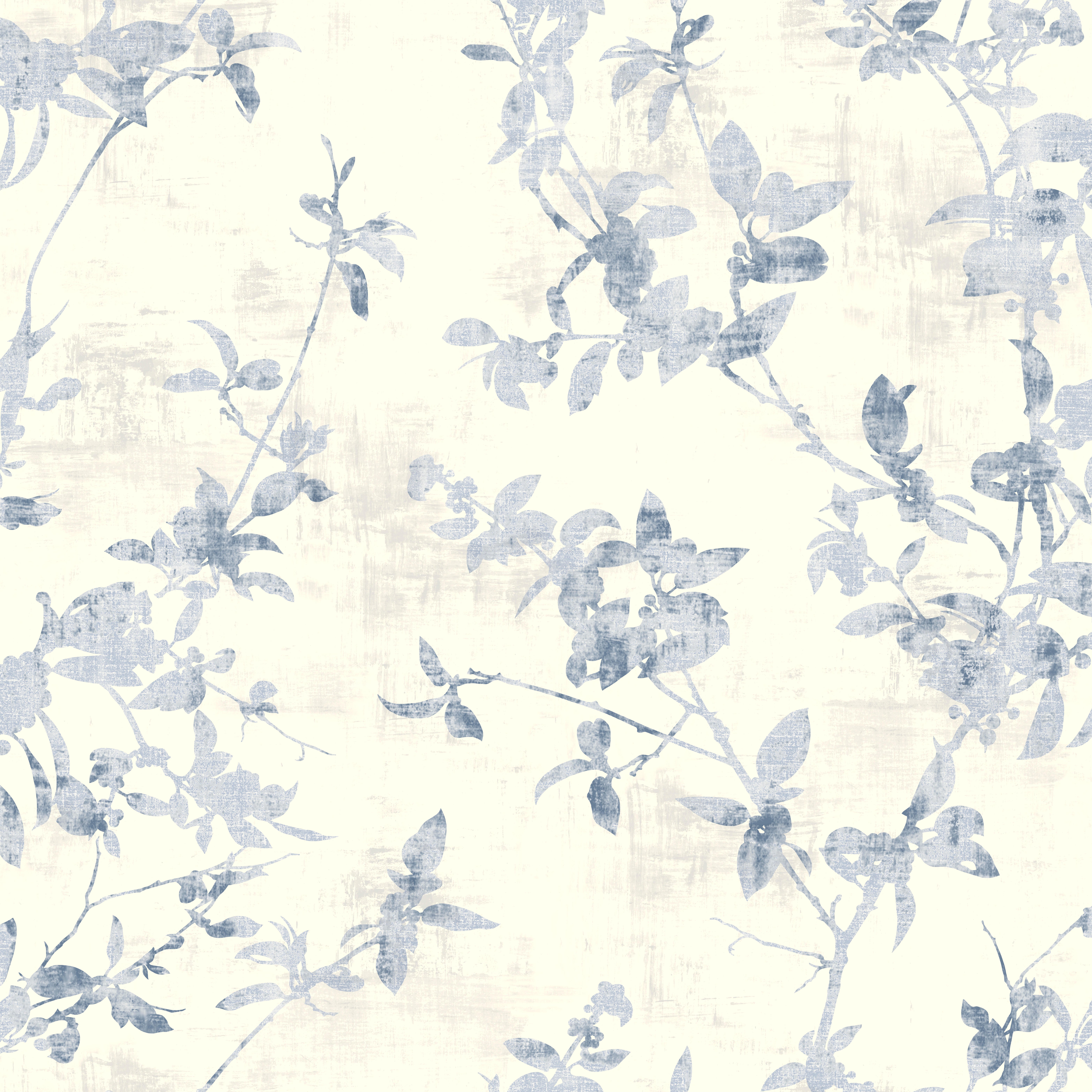 Papel pintado vinilo aplicación cola en pared Naturaleza Hojas azules azul   53cmx10.05m limpìeza con paño húmedo - 2