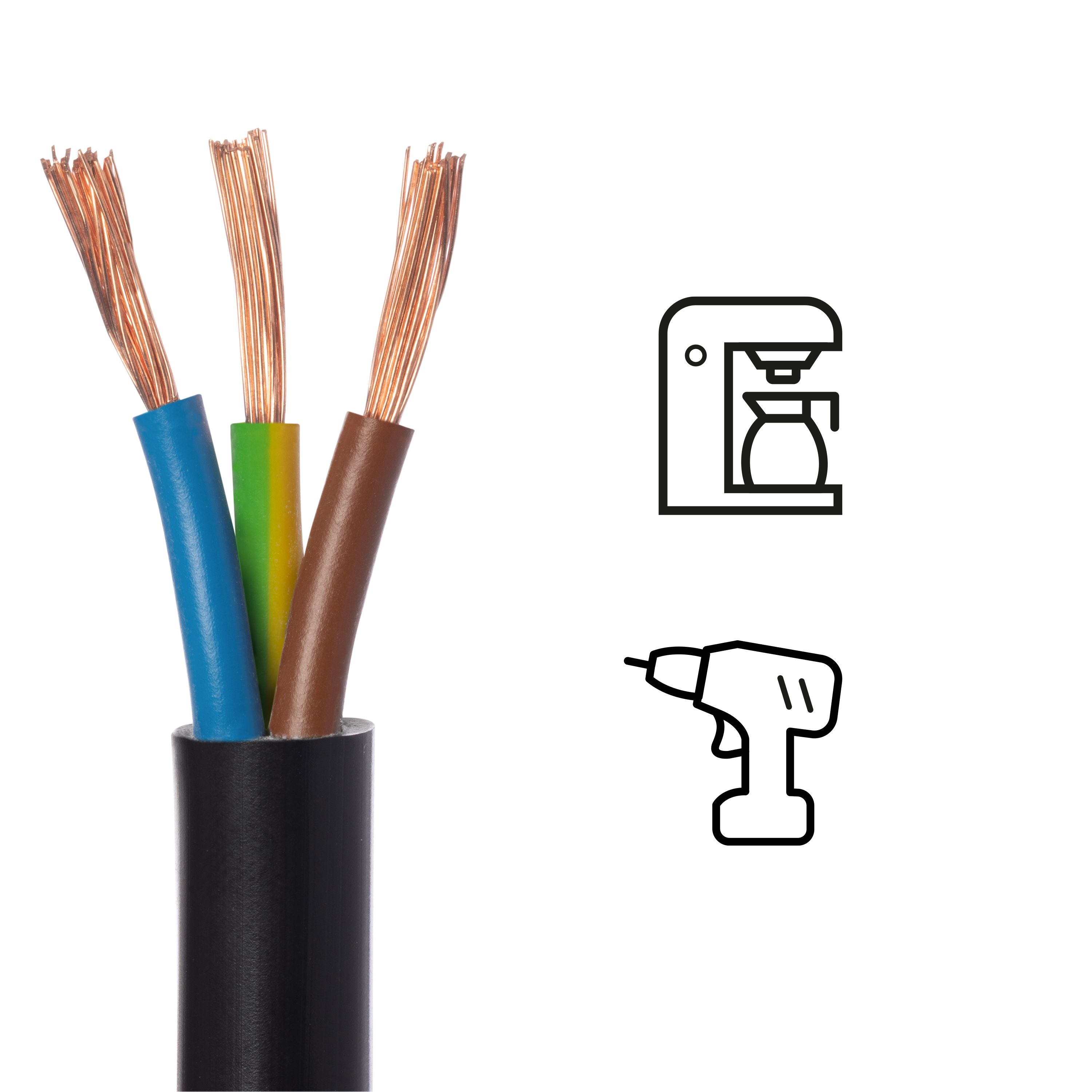 Cavo Elettrico FLRYY Per Auto 3x1,5 Mm² - 1 Metro, Resistente A Olio E Benzina, Iso 6722 (Qualità Auprotec)