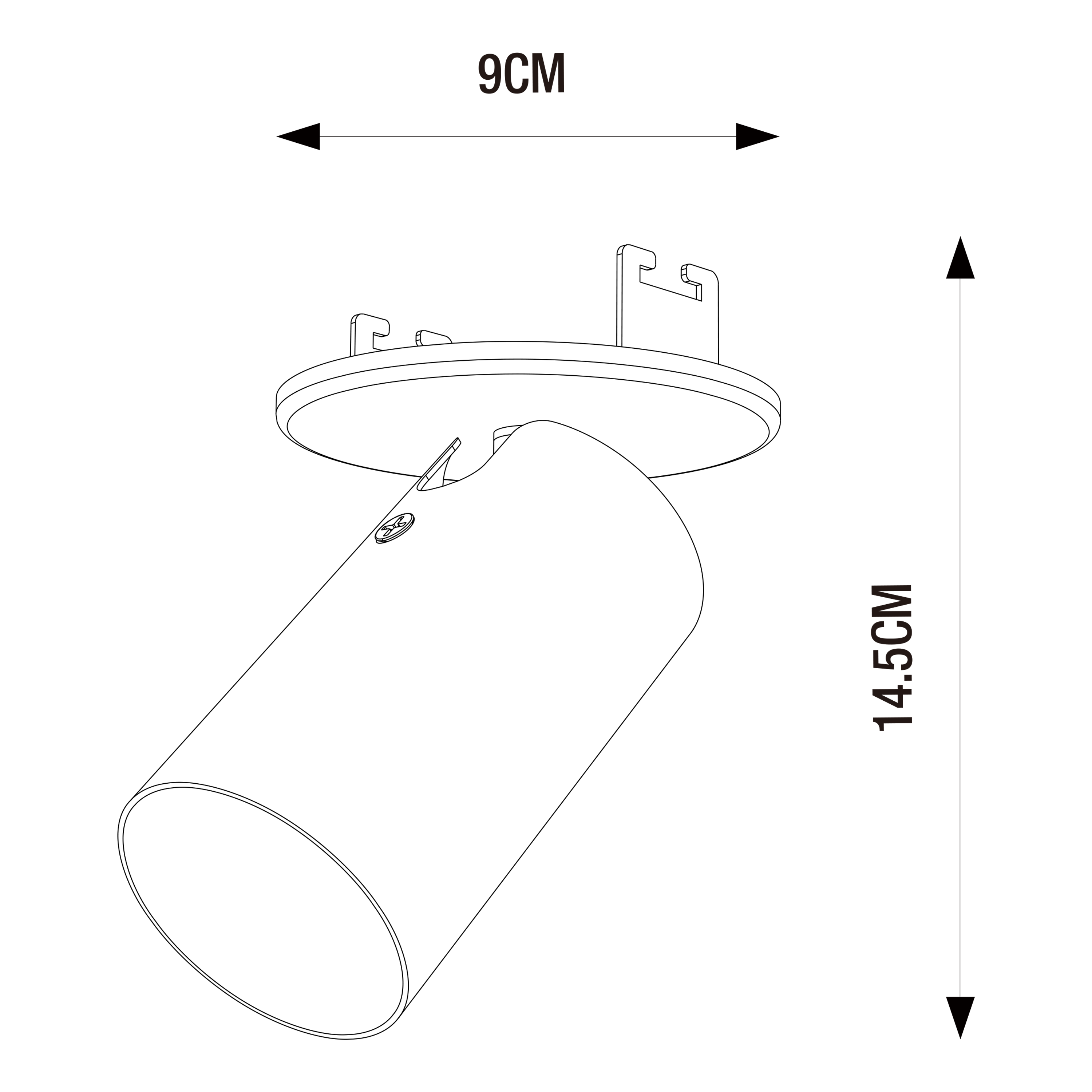 Spot à fixer gu10, essentiel métal noir INSPIRE Ubla D.9 cm - 6