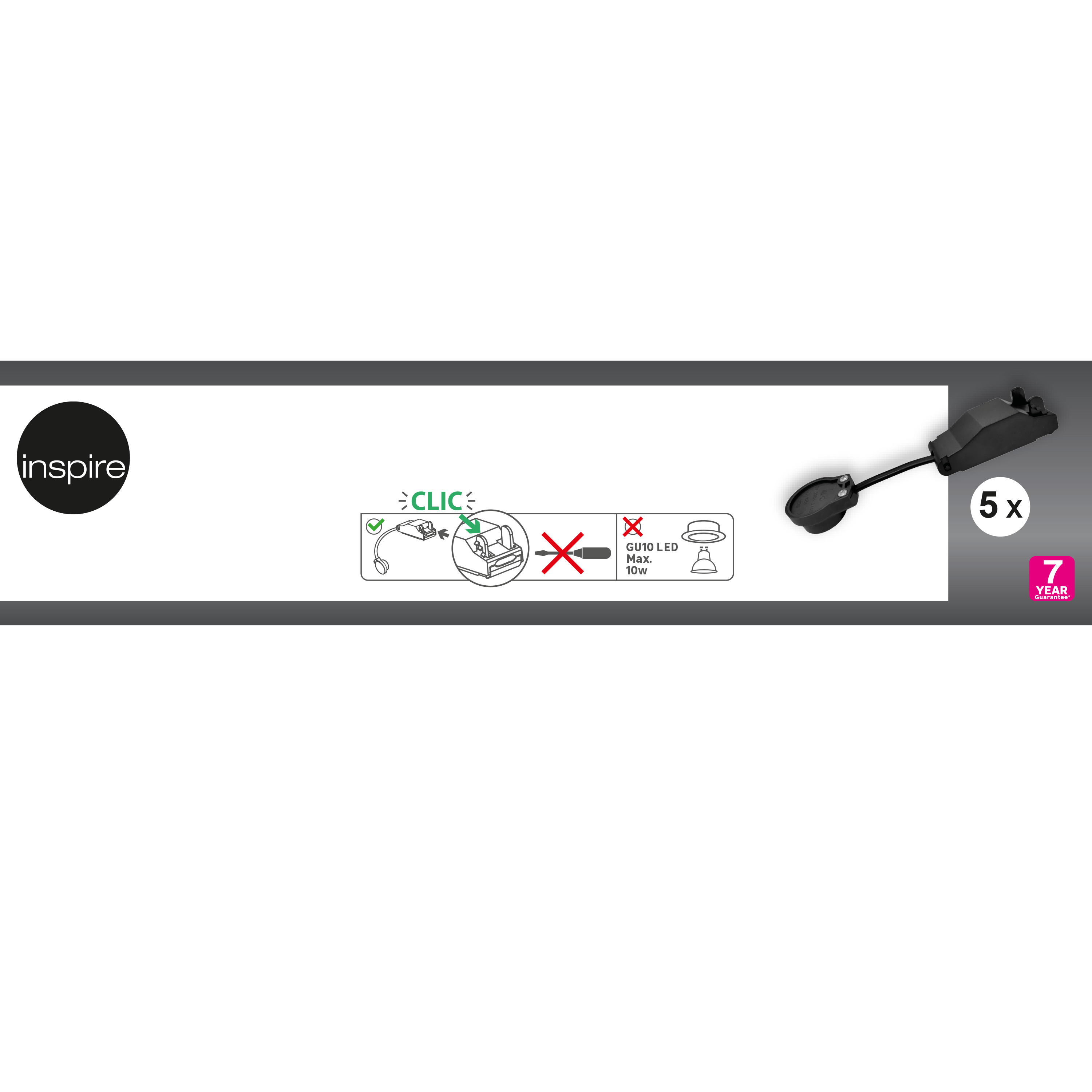 Lot 5 douilles GU10 avec connecteur rapide sans outil INSPIRE - 3