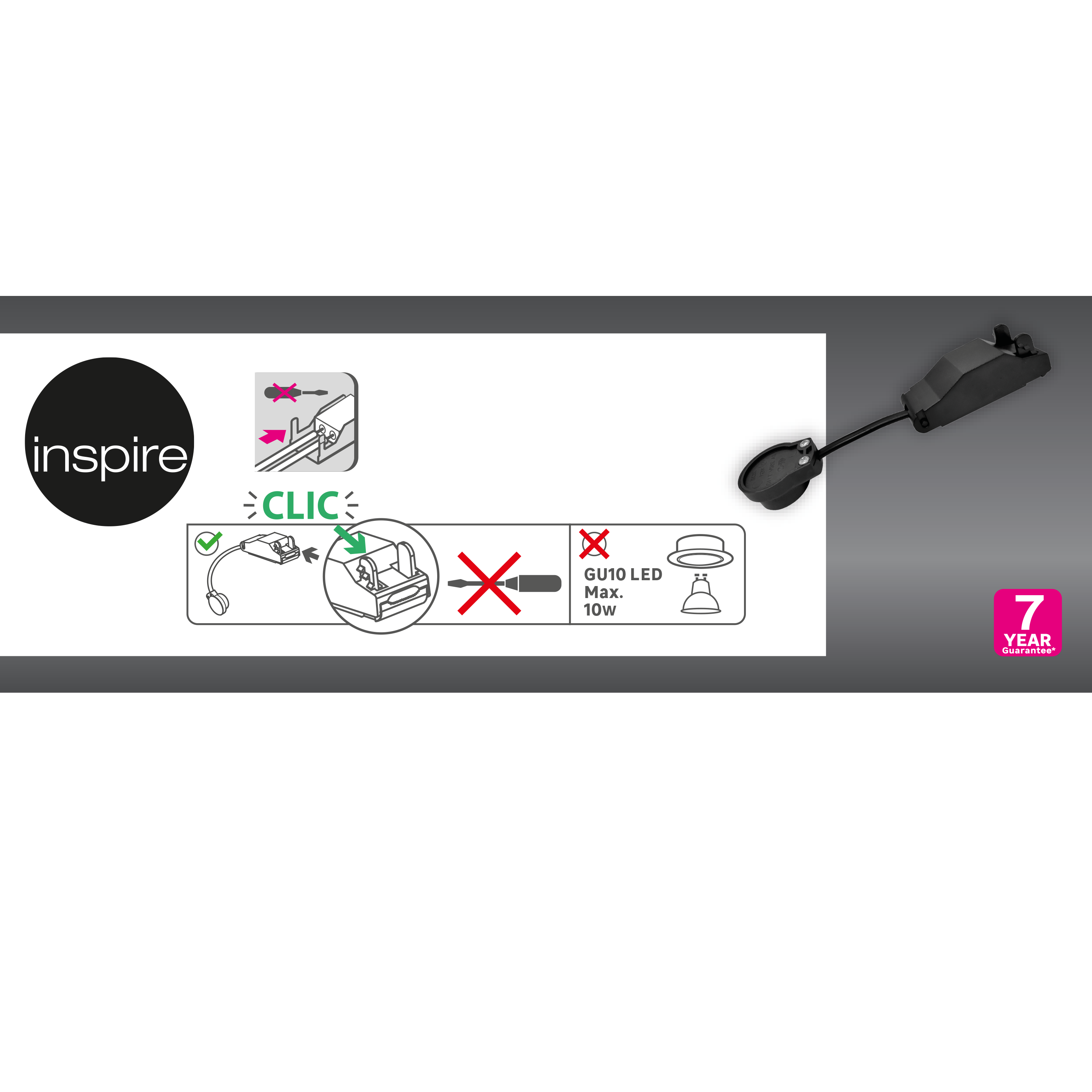 Uchwyt zacisk do opraw stropowych GU10  Inspire - 4