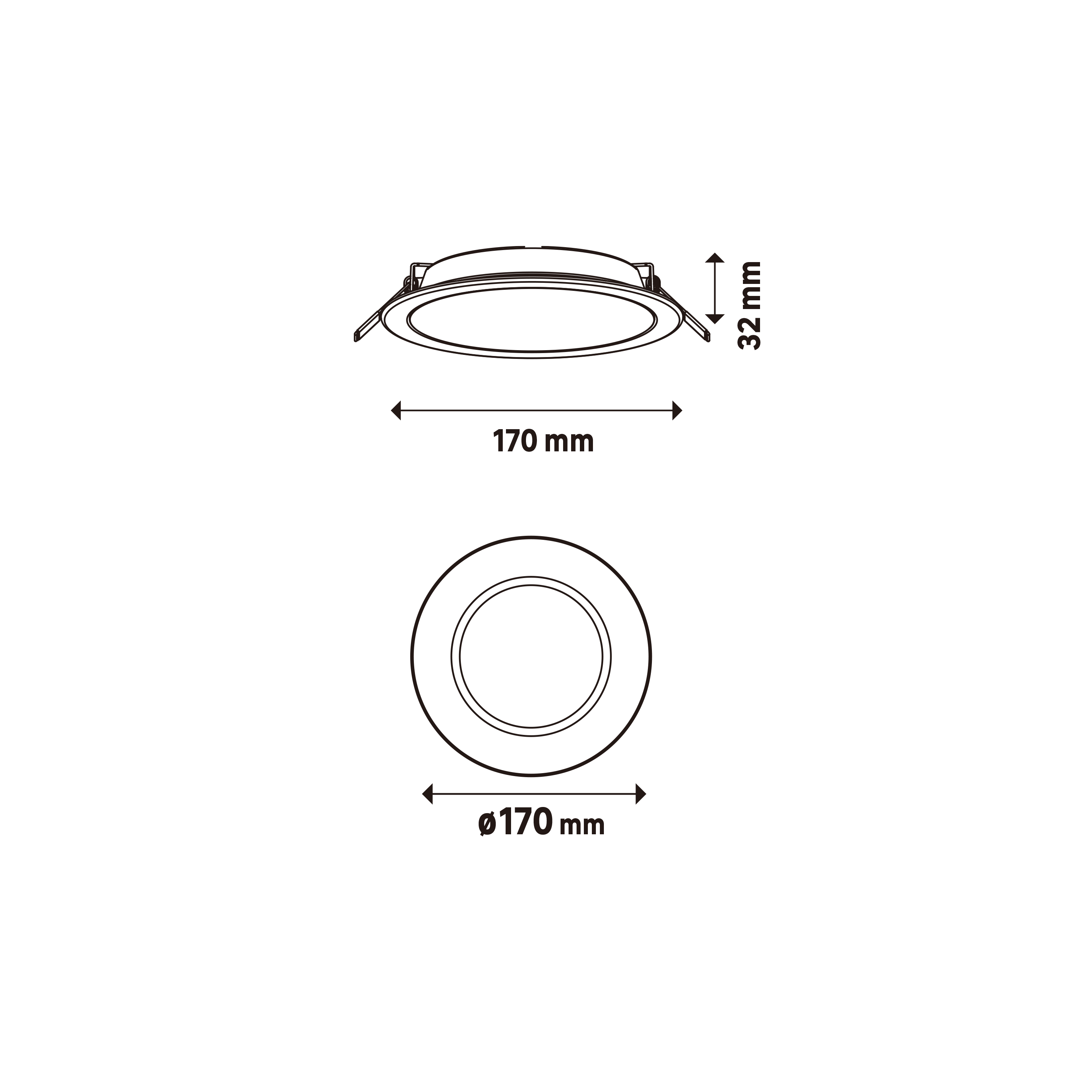 Downlight LED empotrable INSPIRE Extraflat Enki blanco redondo ø17 cm 2400 lm 15.2 W luz CCT 2700K-6500K IP44 - Foco LED empotrado para baños - 5