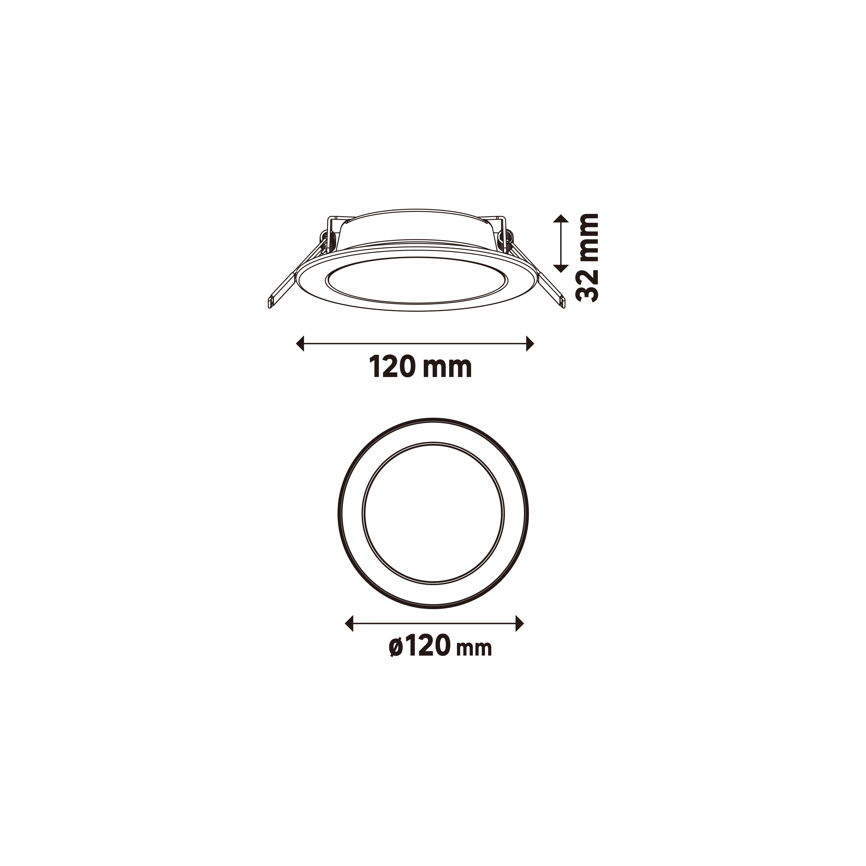 Downlight LED empotrable INSPIRE blanco redondo ø12 cm 1100 lm 7.5 W luz CCT 2700K-6500K K CRI 89-80 luz natural y fiel IP44 - Foco LED empotrado para baños - 6